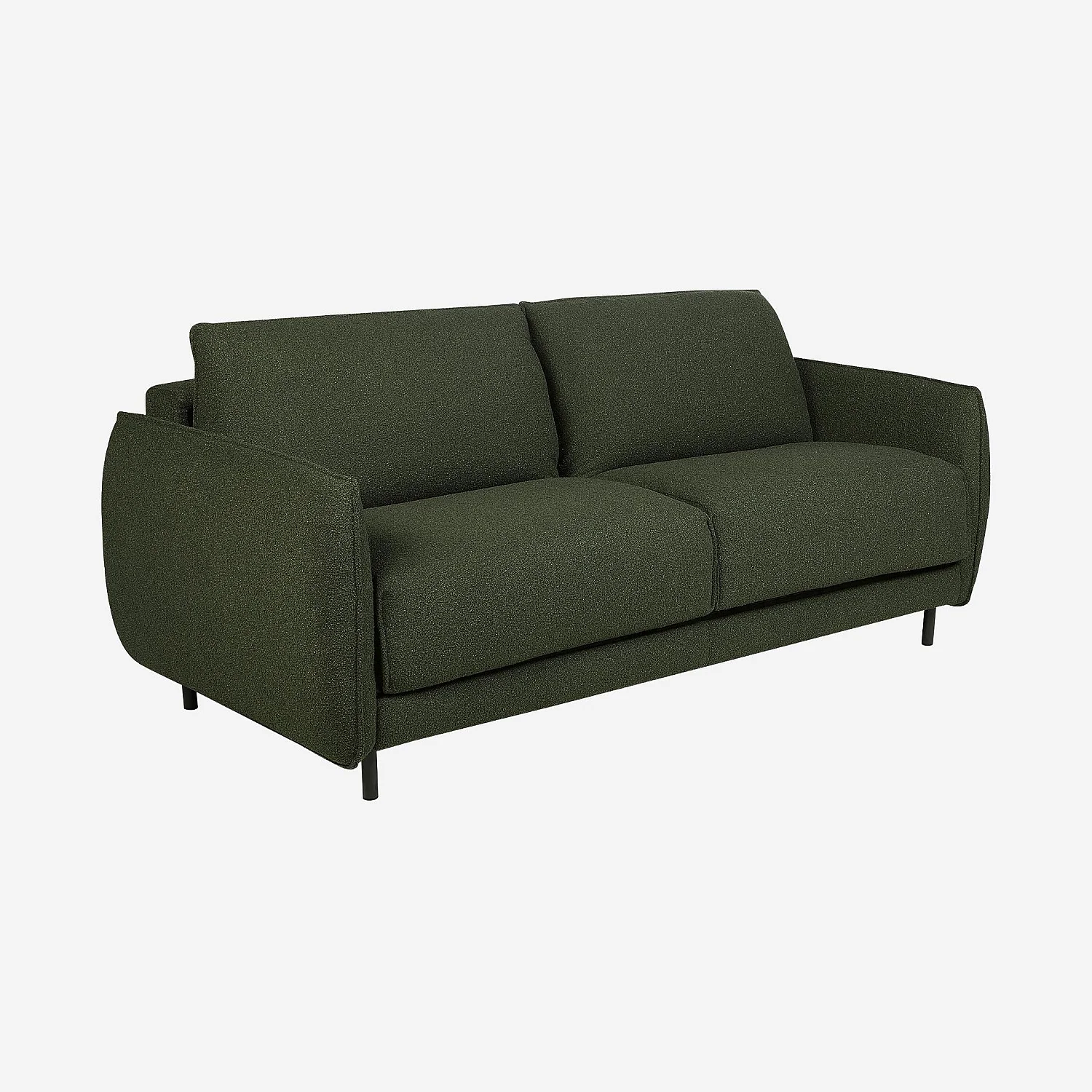 Canapé convertible 2 places - Couchage 140 cm - Matelas en mousse 13 cm - Tissu Tolfa Vert kaki - 6
