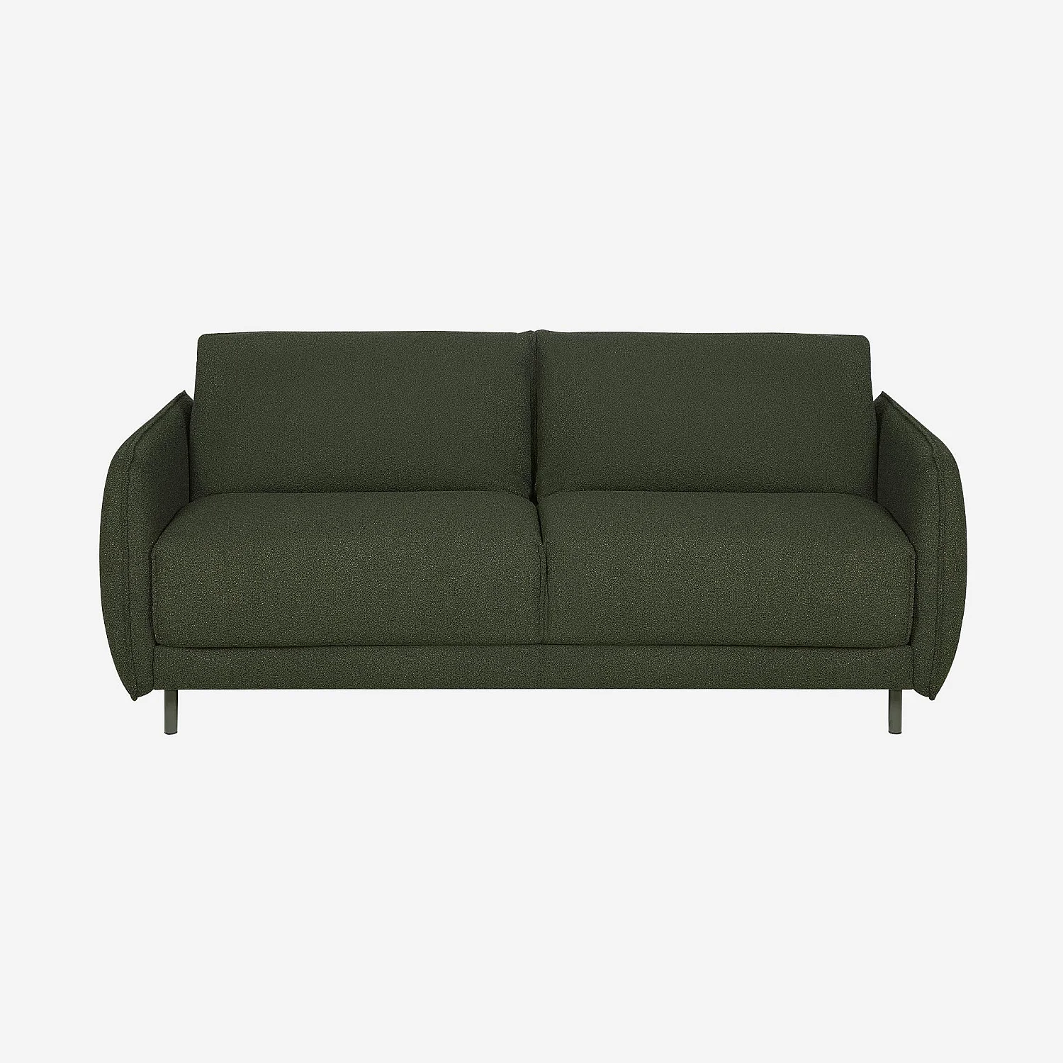 Canapé convertible 2 places - Couchage 140 cm - Matelas en mousse 13 cm - Tissu Tolfa Vert kaki - 2