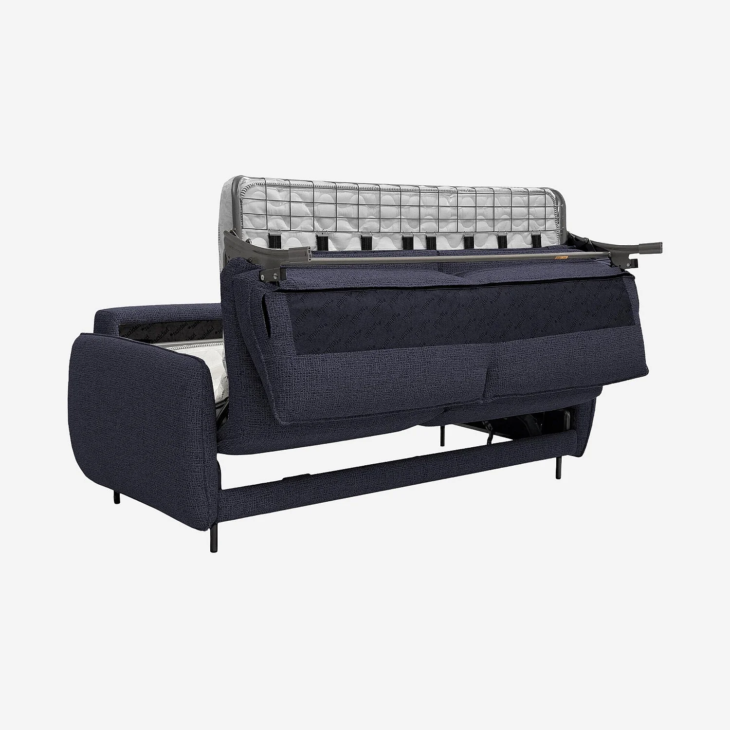Canapé convertible 3 places - Couchage 160 cm - Matelas en mousse 13 cm - Tissu Tolfa Bleu marine - 8