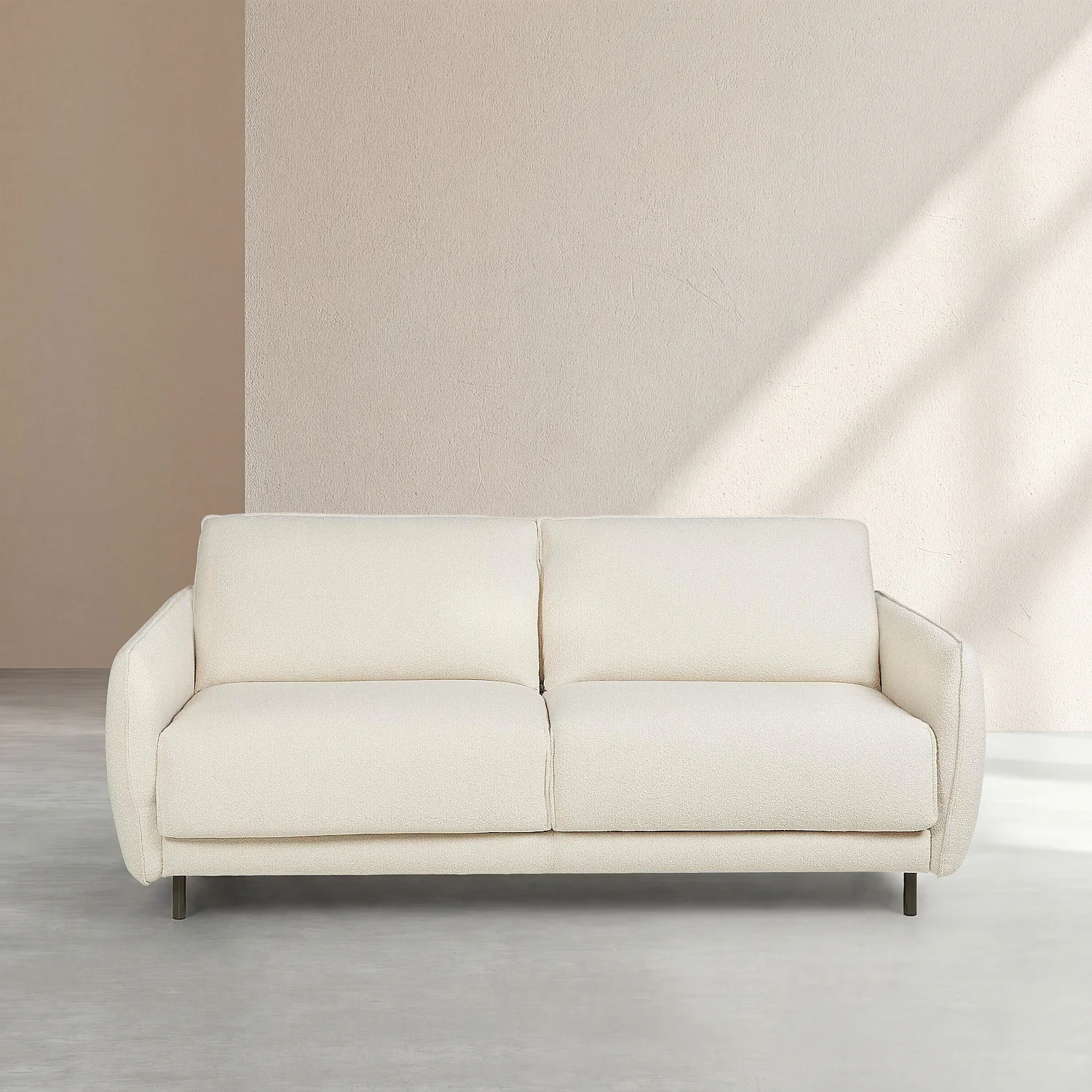 Sofá-cama de 3 lugares - Colchão de 160 cm - Espuma de 13 cm - Tecido Tolfa Creme - 2