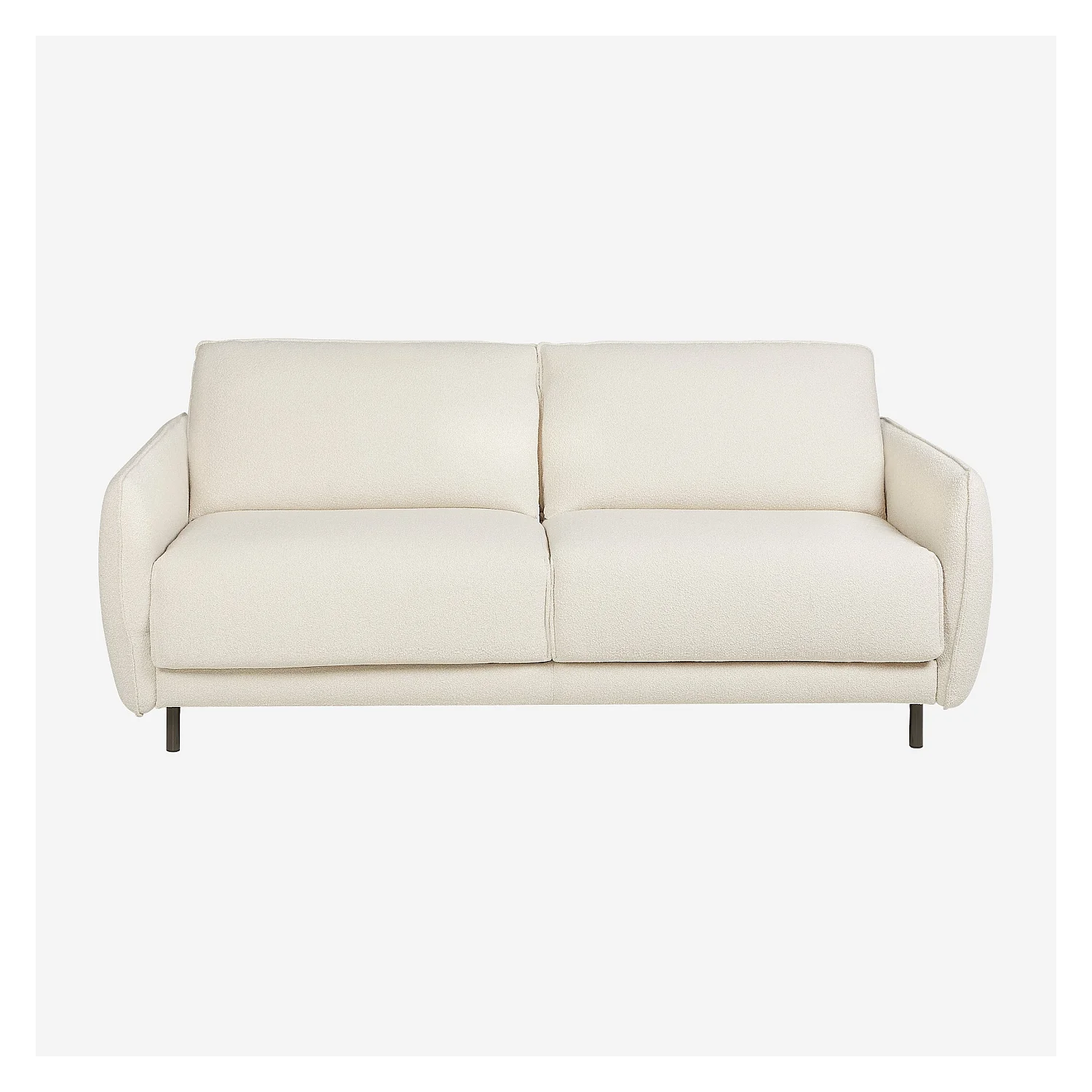 Divano letto 3 posti - Letto 160 cm - Materasso in schiuma 13 cm - Tessuto Tolfa Crema - 2