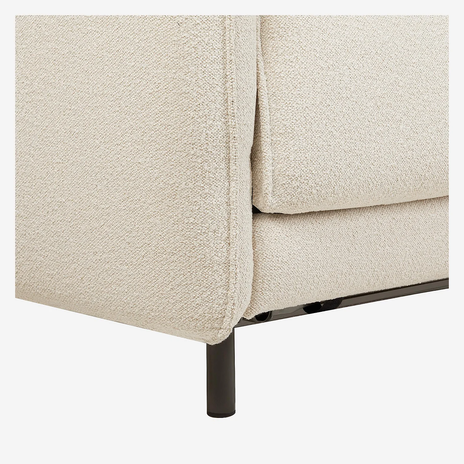 Canapé convertible 3 places - Couchage 160 cm - Matelas en mousse 13 cm - Tissu Tolfa Crème - 5