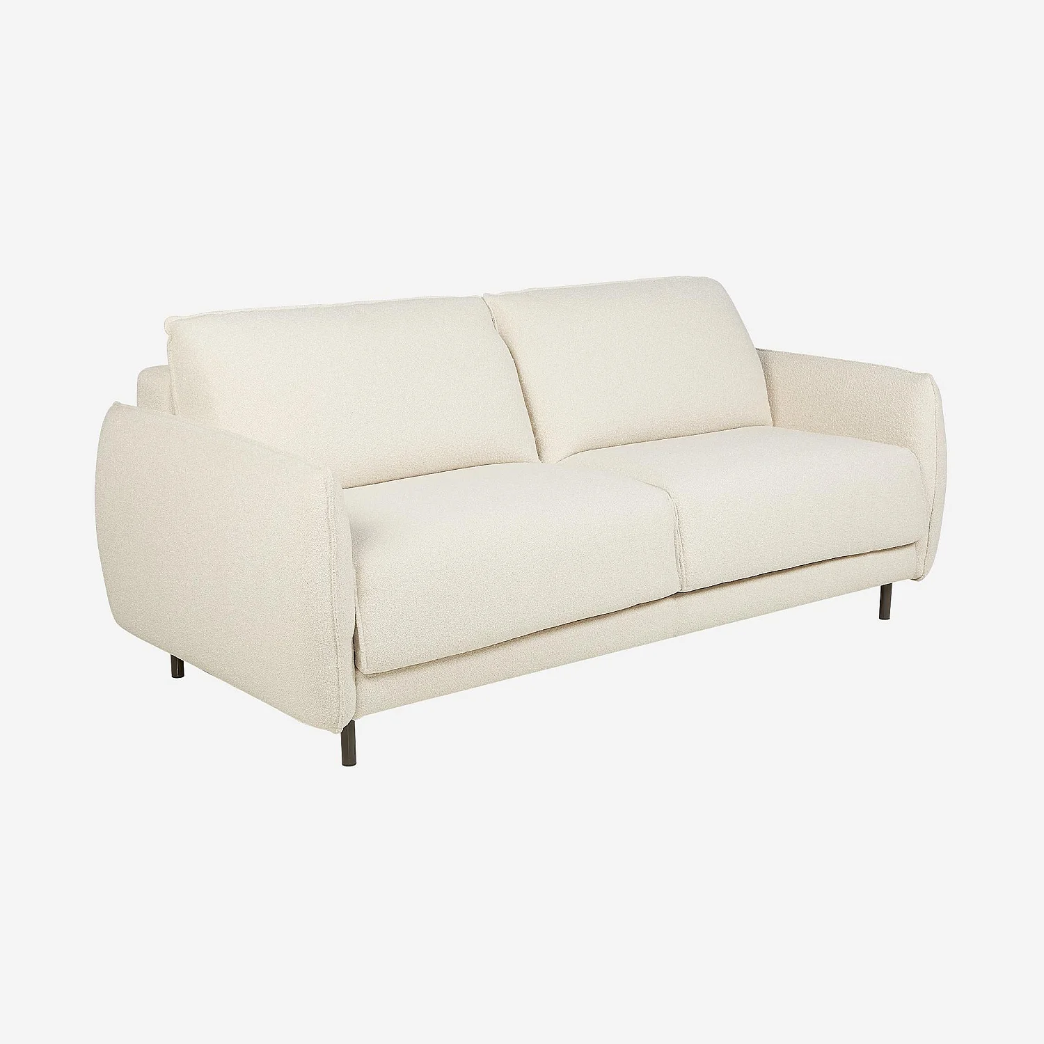 Canapé convertible 3 places - Couchage 160 cm - Matelas en mousse 13 cm - Tissu Tolfa Crème - 6