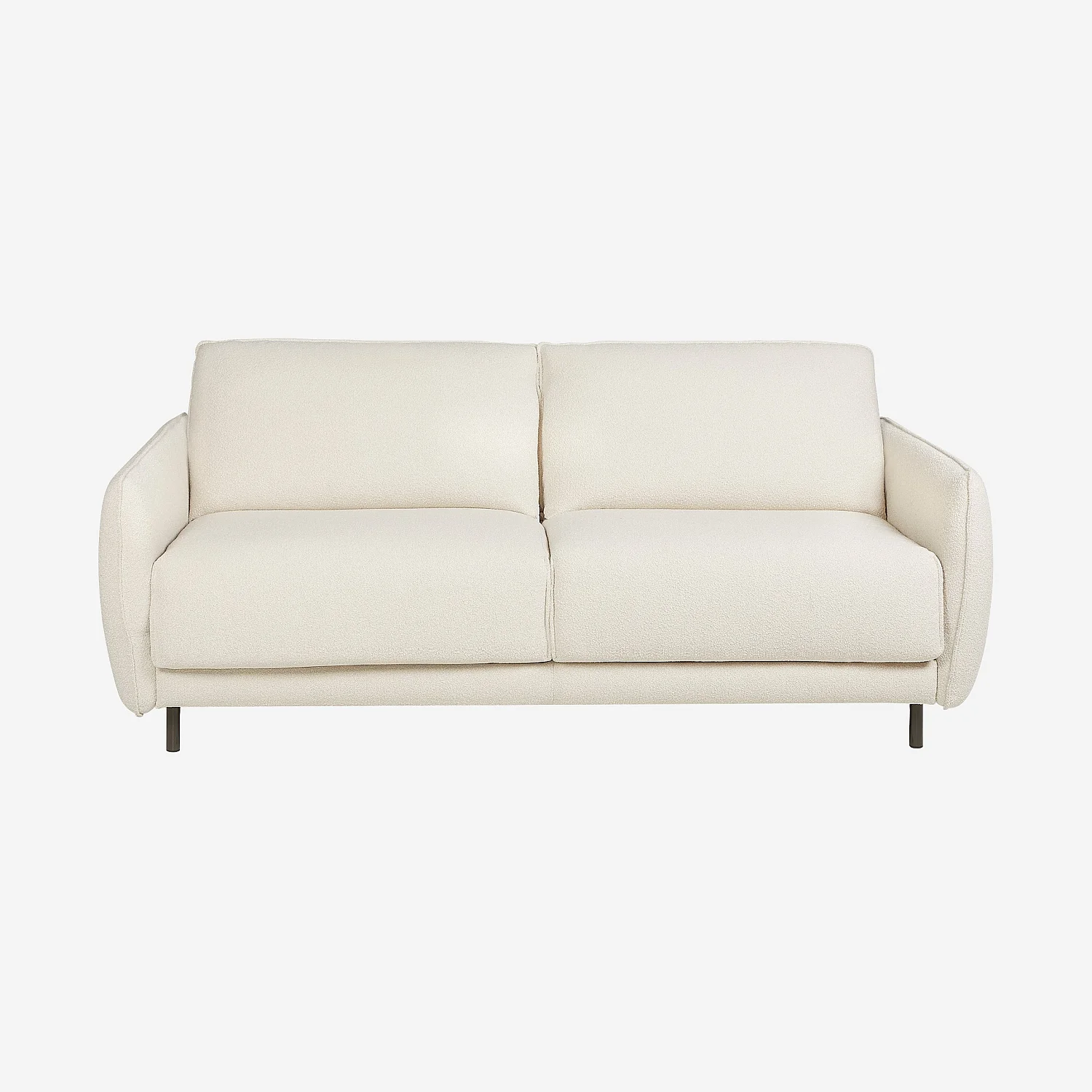 Canapé convertible 3 places - Couchage 160 cm - Matelas en mousse 13 cm - Tissu Tolfa Crème - 2