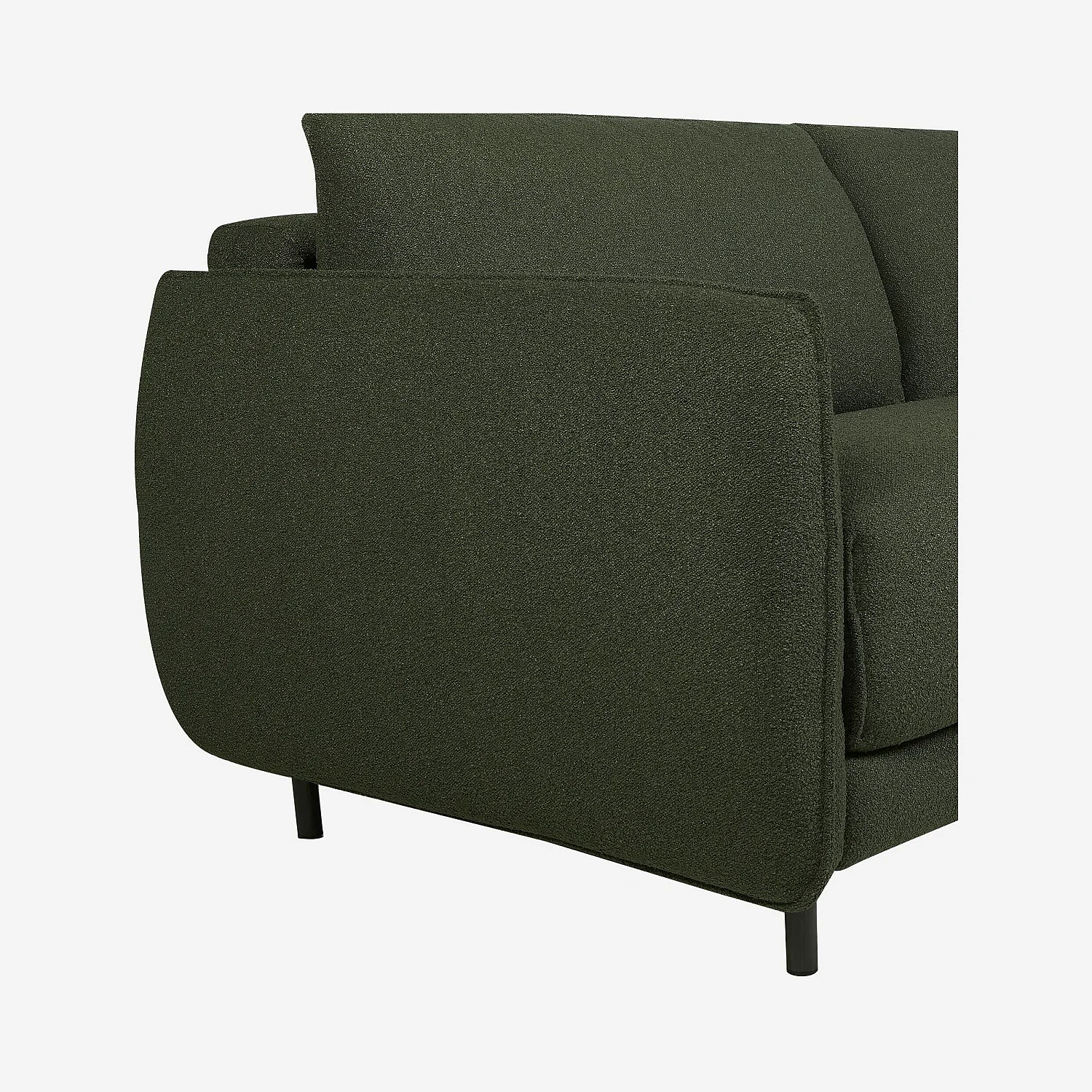 Canapé convertible 3 places - Couchage 160 cm - Matelas en mousse 13 cm - Tissu Tolfa Vert kaki - 4