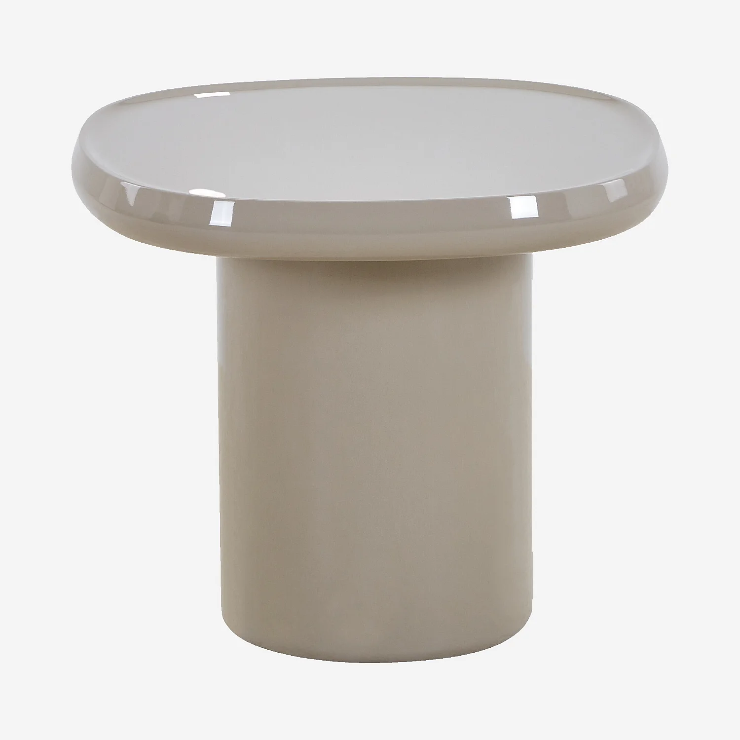 Table d'appoint carrée laquée - Taupe - 1
