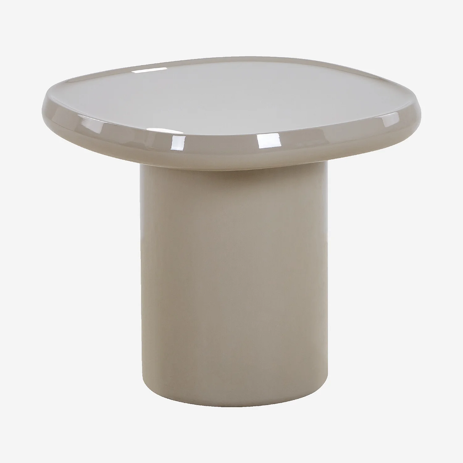 Table d'appoint carrée laquée - Taupe - 3