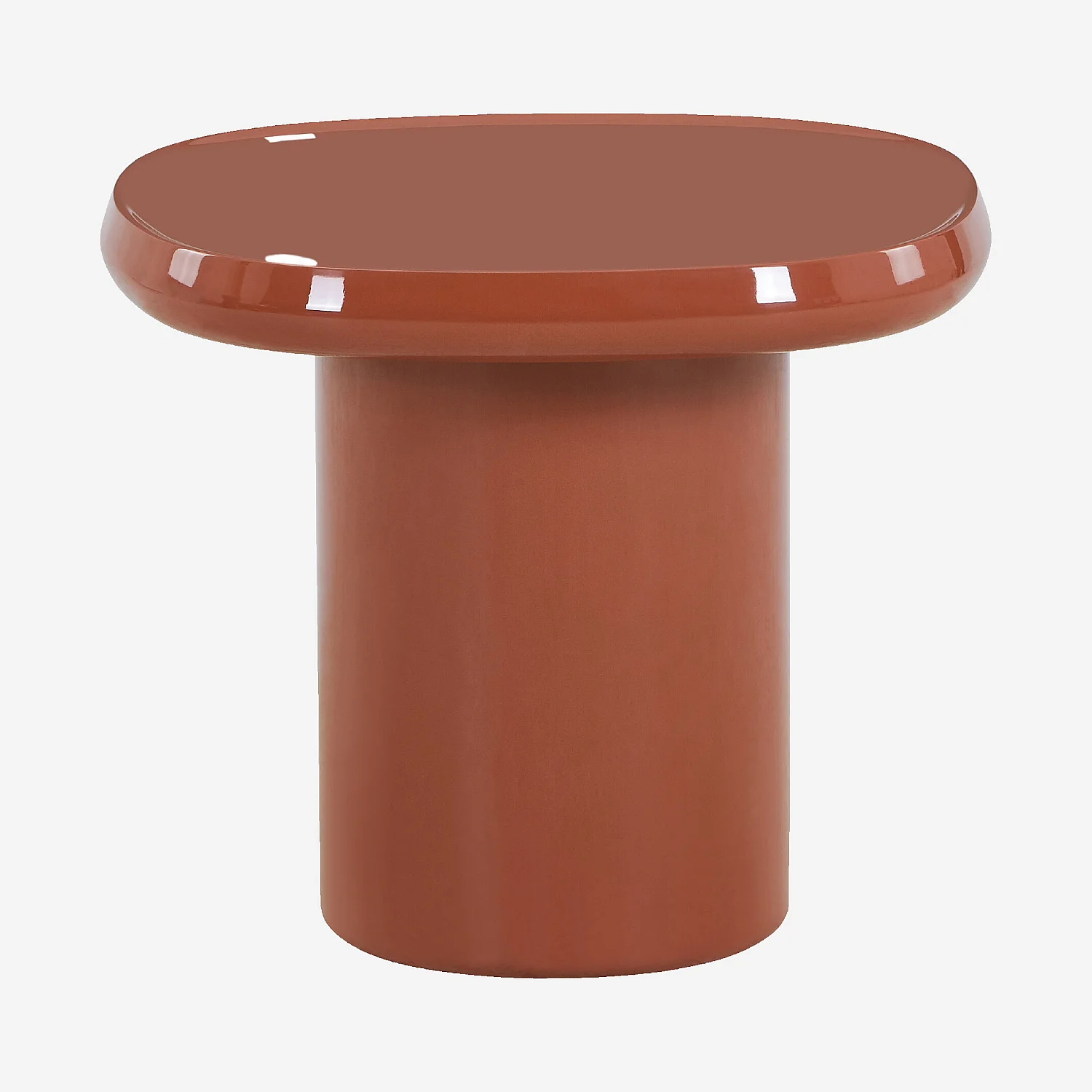 Table d'appoint carrée laquée - Orange brique - 1
