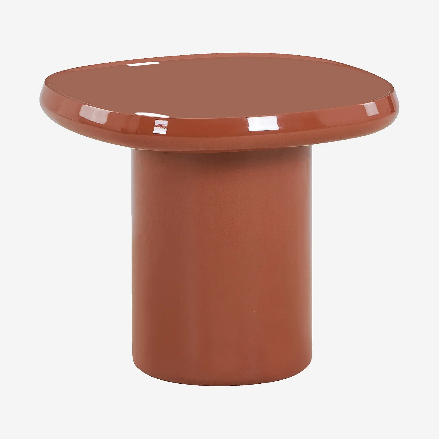 Table d'appoint carrée laquée - Orange brique - 3