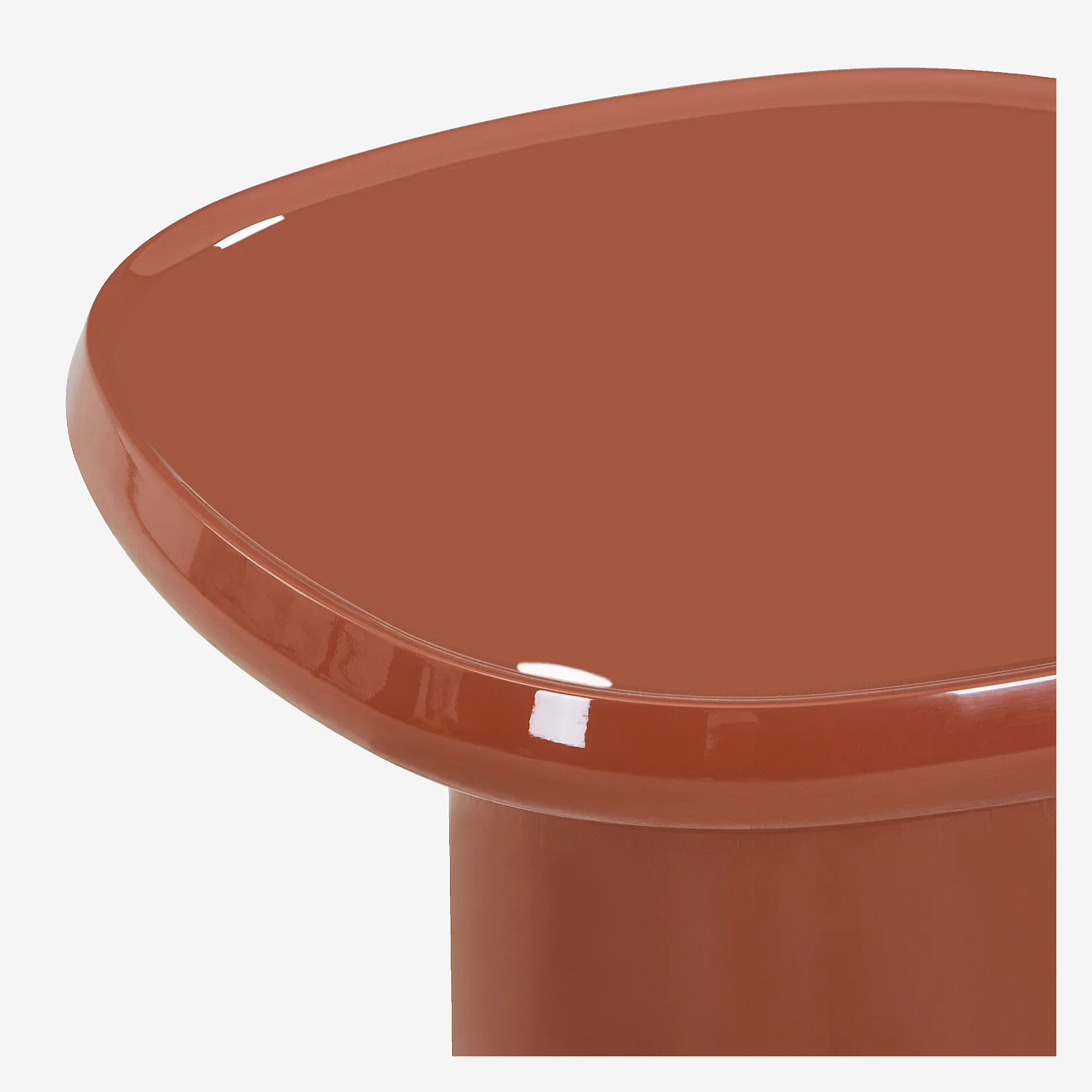 Table d'appoint carrée laquée - Orange brique - 6