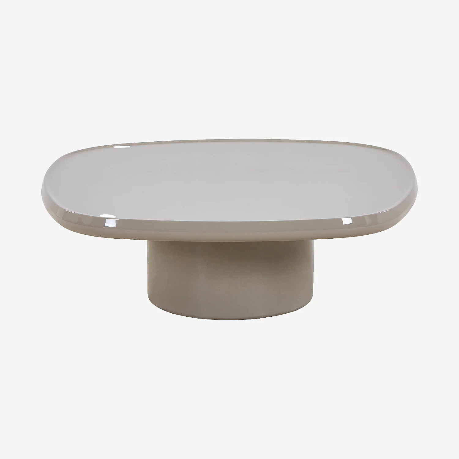 Table basse carrée laquée - Taupe - 1