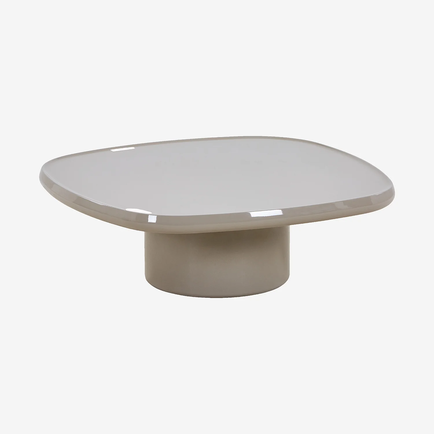 Table basse carrée laquée - Taupe - 3