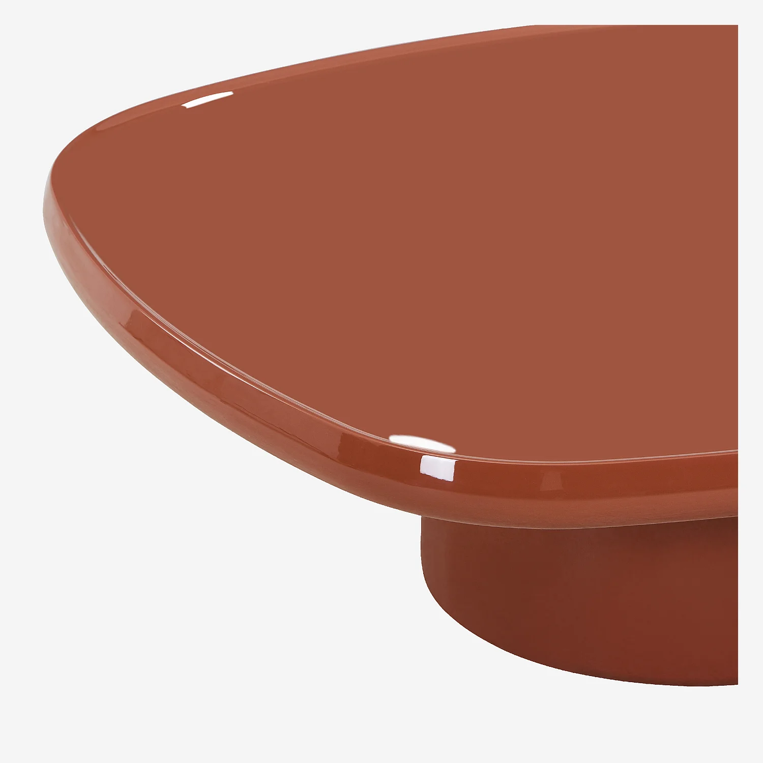 Table basse carrée laquée - Orange brique - 5