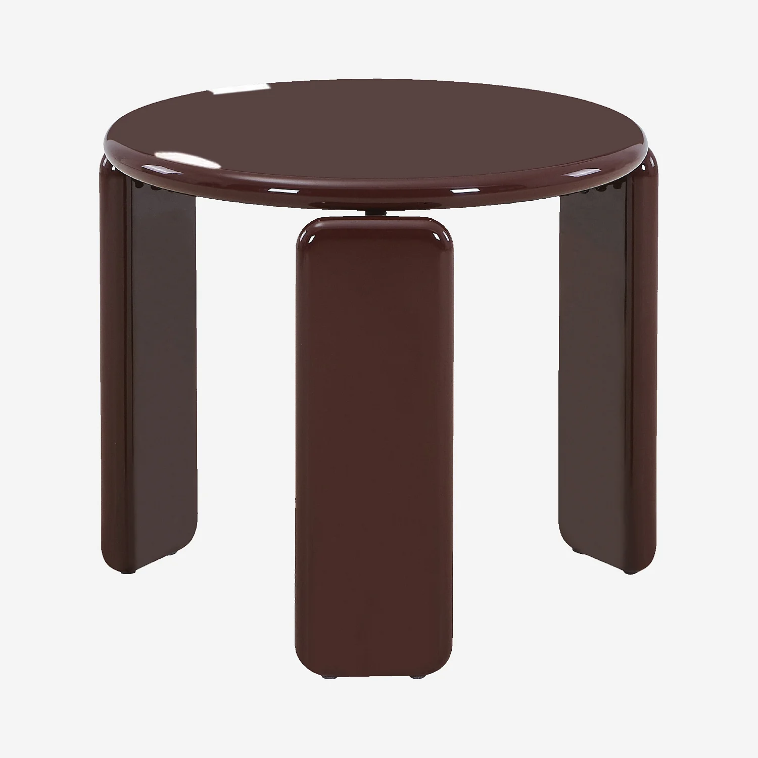 Table d'appoint ronde laquée - Bordeaux - 1