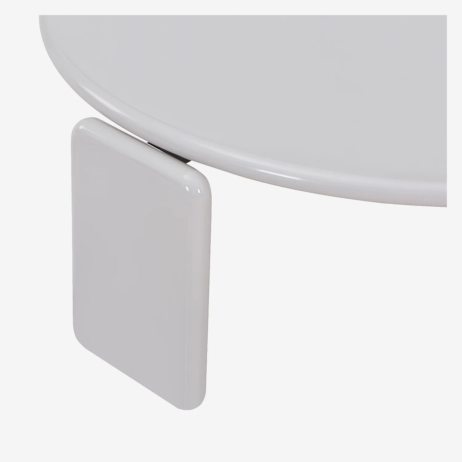 Table basse ronde laquée - Beige - 5