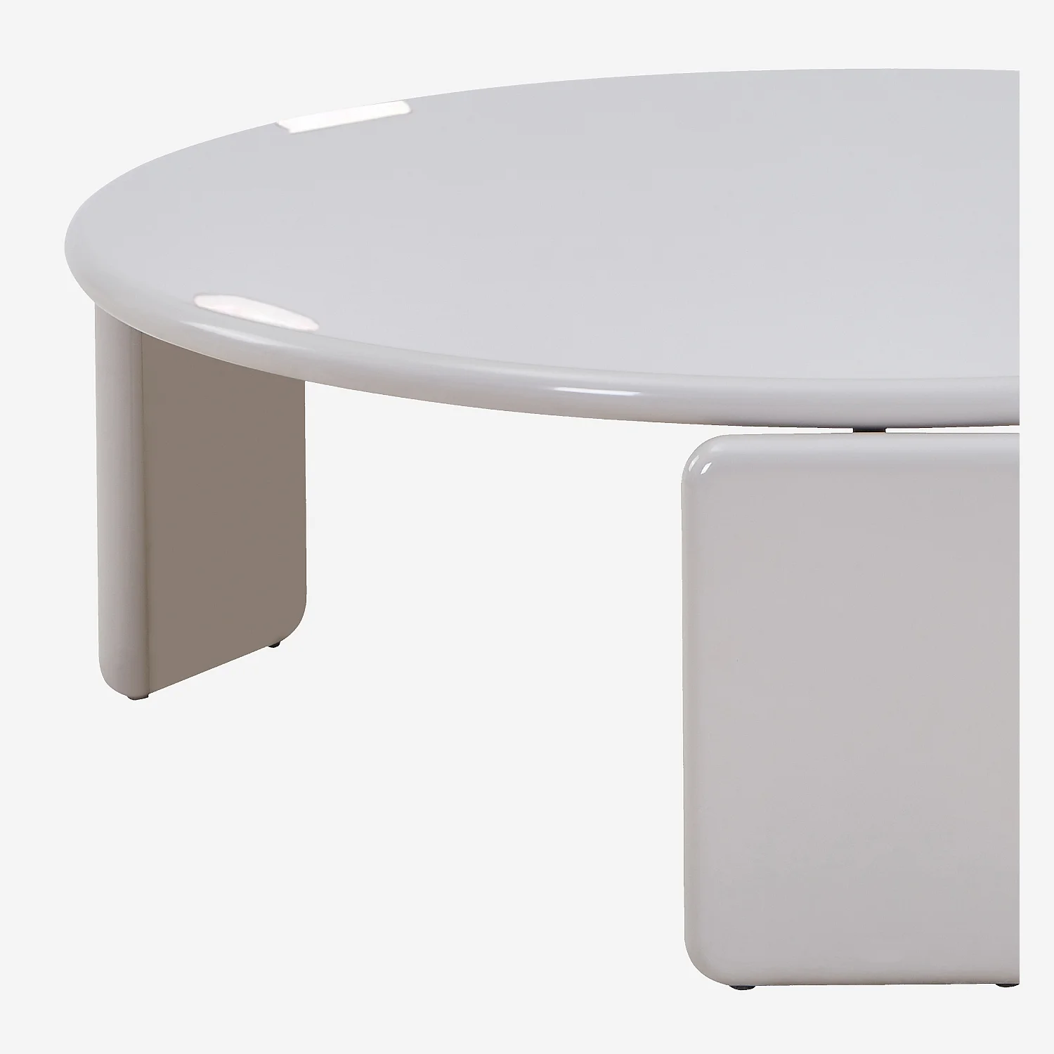 Table basse ronde laquée - Beige - 2