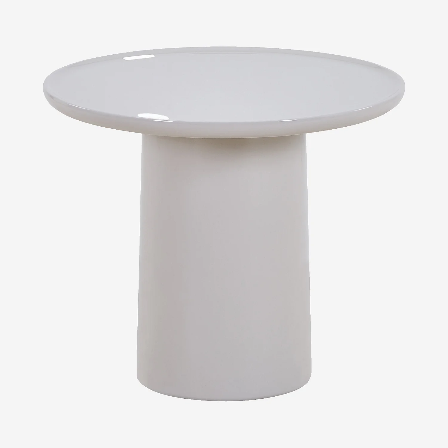 Table d'appoint ronde laquée - Beige - 1