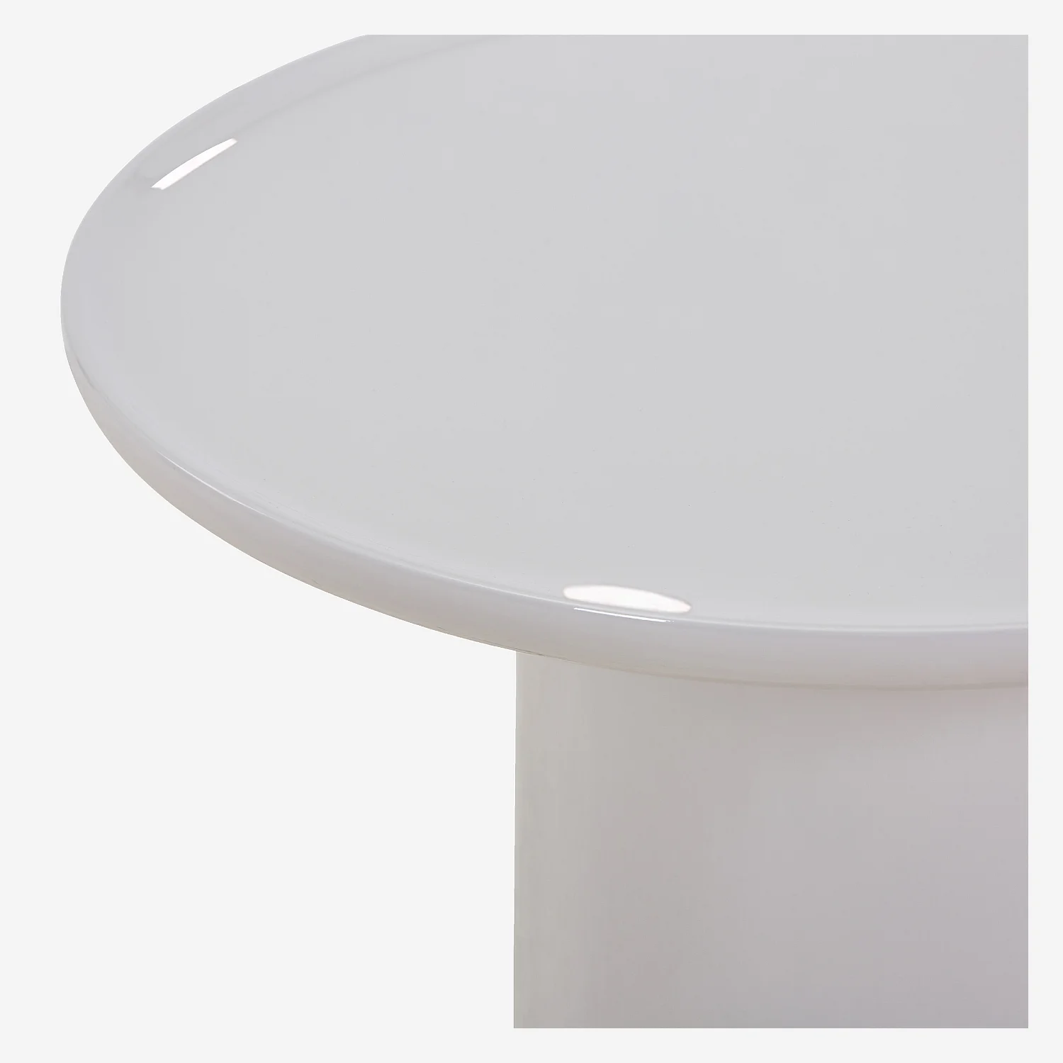 Table d'appoint ronde laquée - Beige - 2
