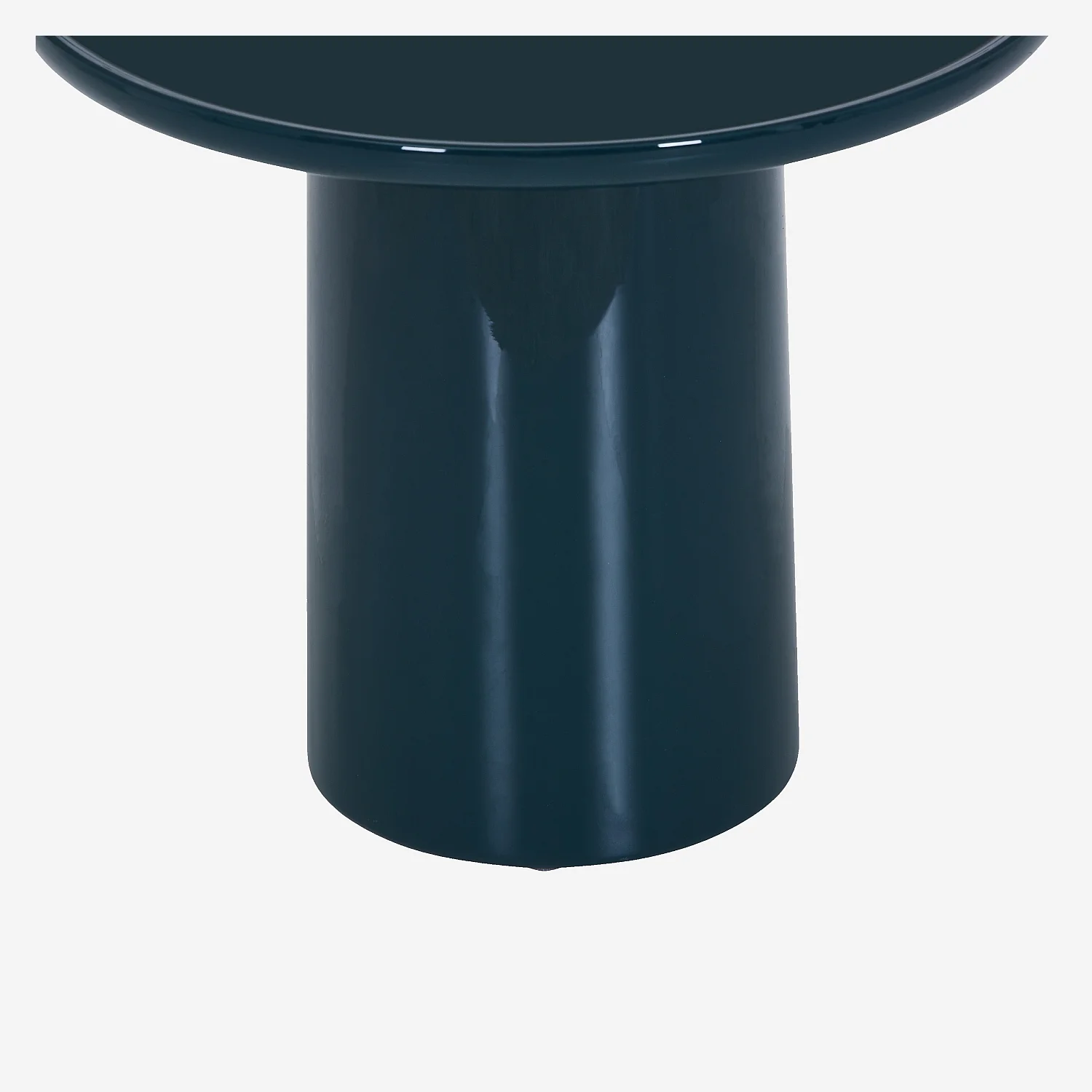 Table d'appoint ronde laquée - Bleu canard - 5