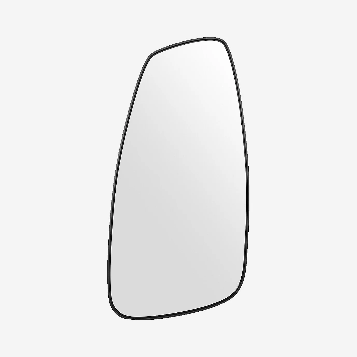 Miroir asymétrique en aluminium - 68 x 34 cm - Noir mat - 1