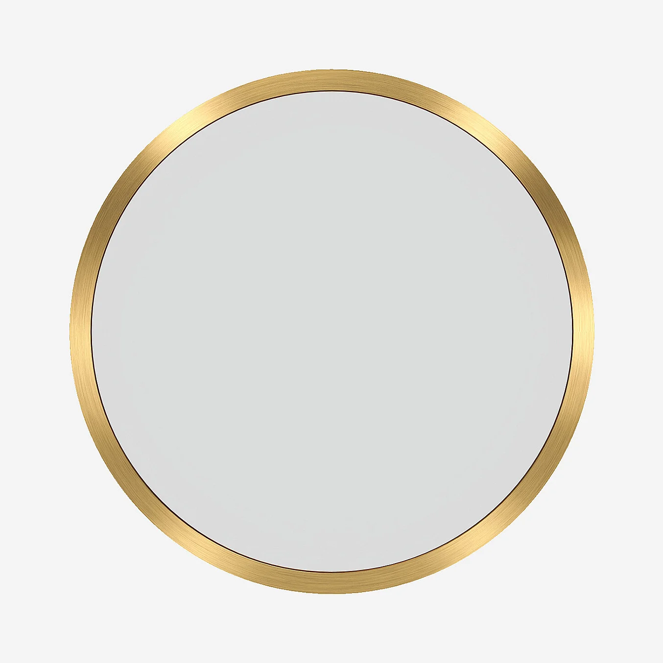 Miroir rond en aluminium - 100 cm - Laiton brossé - 1