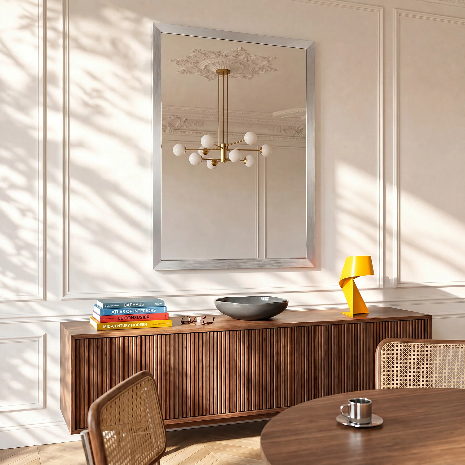 Miroir rectangulaire en acier inoxydable - 80 x 120 cm - Chrome - 1