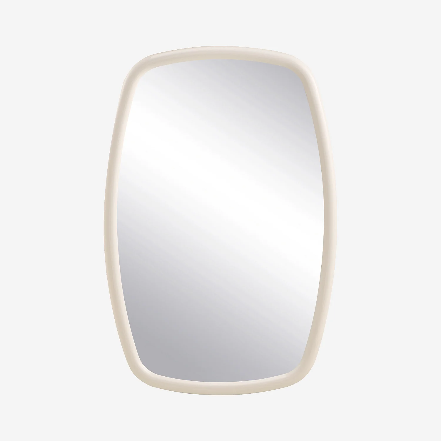 Miroir rectangulaire en bois laqué - 80 x 120 cm - Crème - 2