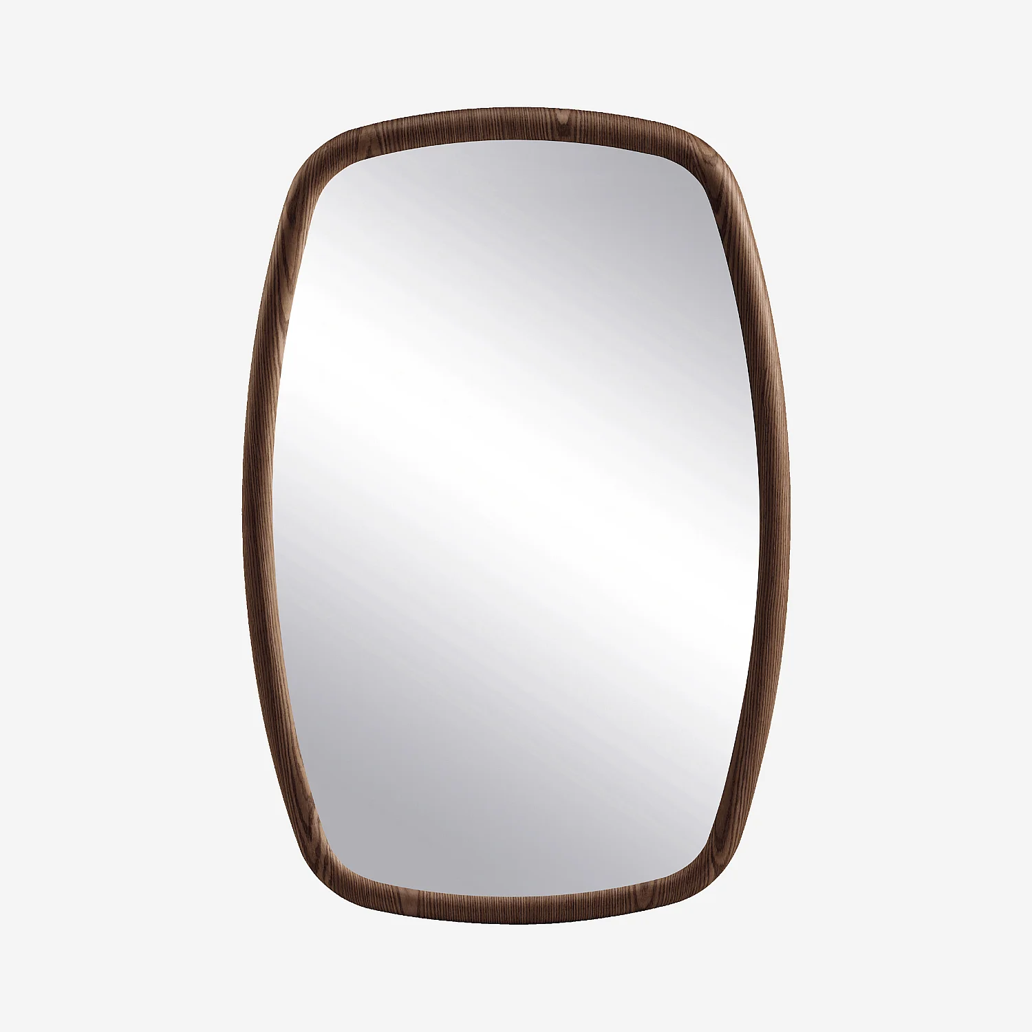 Miroir rectangulaire en bois finition noyer - 80 x 120 cm - Naturel foncé - 2