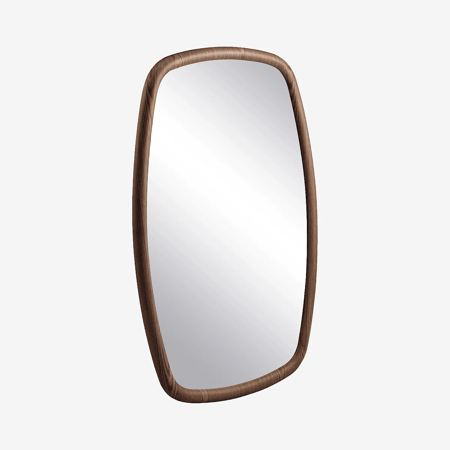 Miroir rectangulaire en bois finition noyer - 80 x 120 cm - Naturel foncé - 3