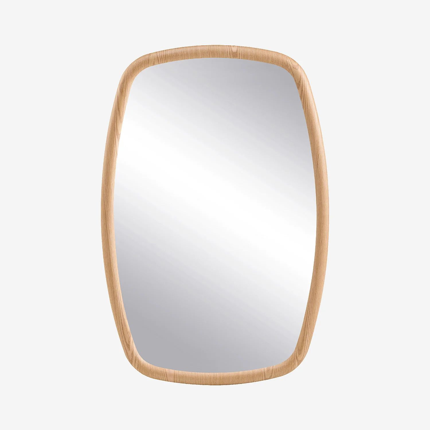 Miroir rectangulaire en bois finition chêne - 80 x 120 cm - Naturel - 2