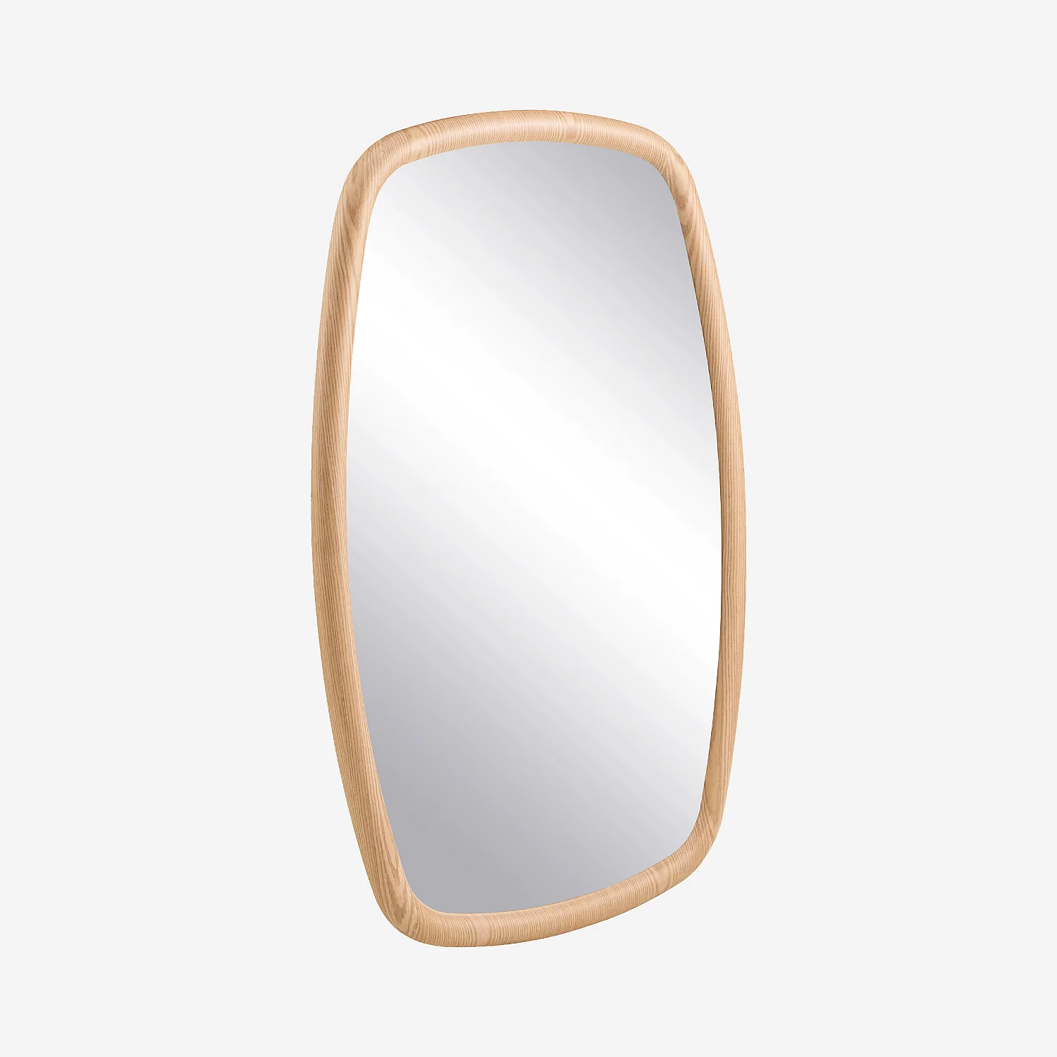 Miroir rectangulaire en bois finition chêne - 80 x 120 cm - Naturel - 3