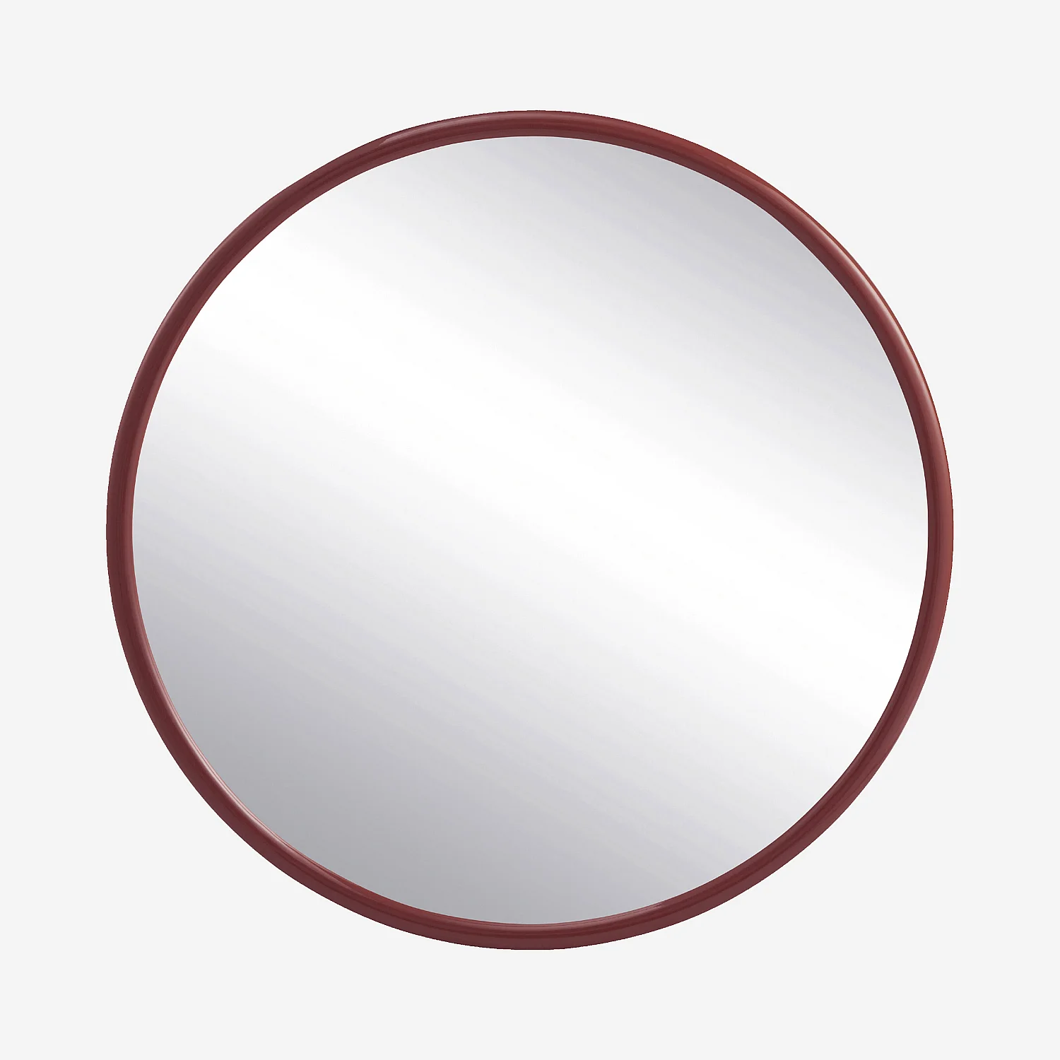 Miroir rond en bois laqué - 100 cm - Rouge prune - 2