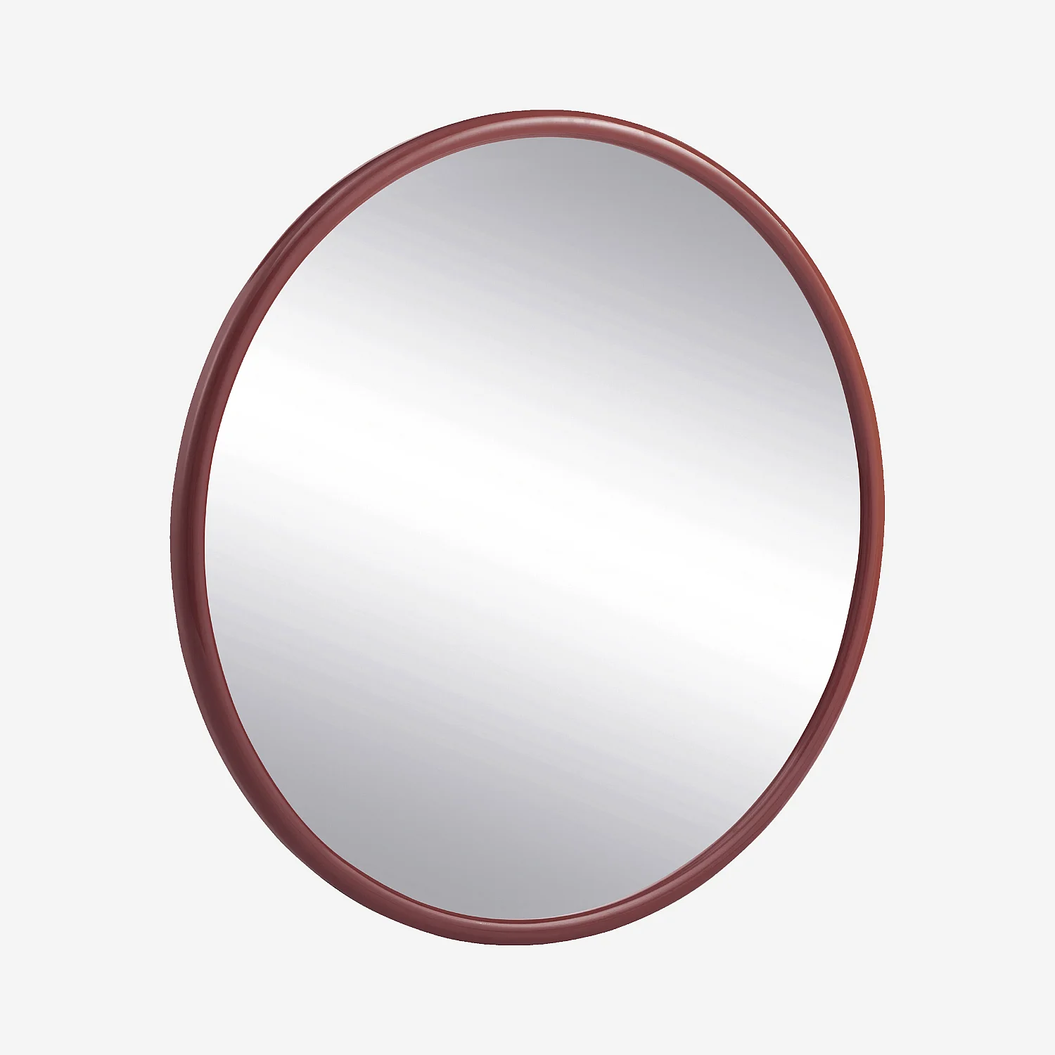 Miroir rond en bois laqué - 100 cm - Rouge prune - 3