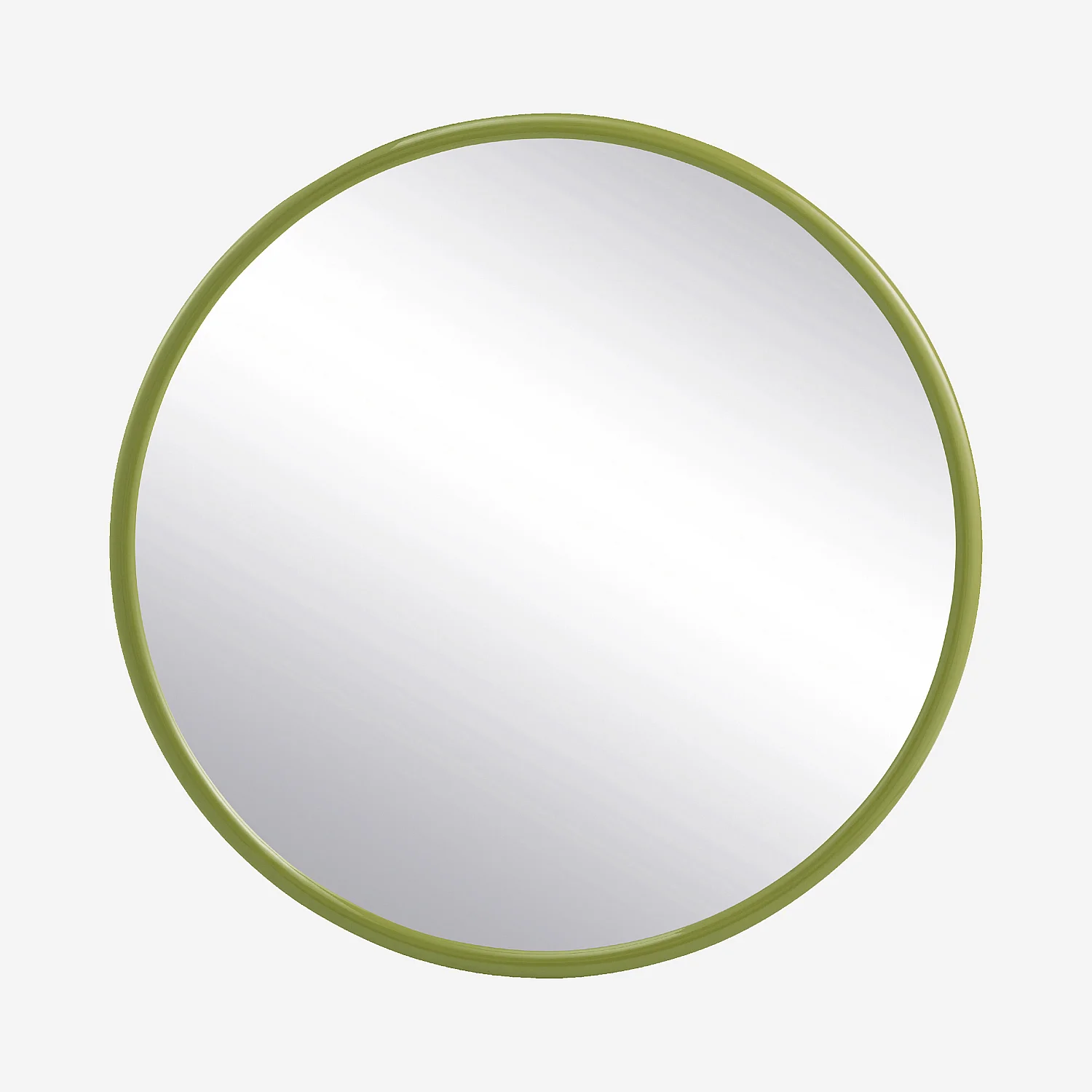 Miroir rond en bois laqué - 100 cm - Vert olive - 2