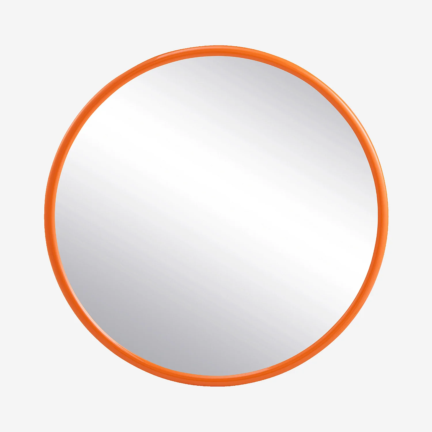 Miroir rond en bois laqué - 100 cm - Orange tangerine - 2