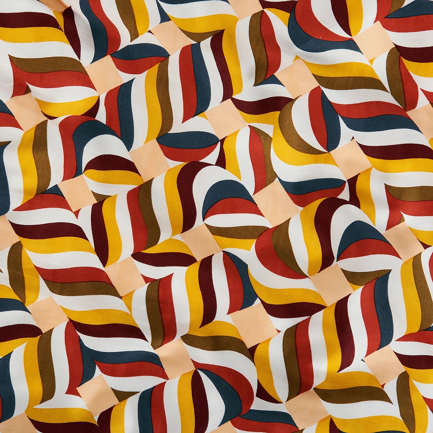 Parure de lit réversible en satin de coton bio - 260 x 240 cm - Bleu nuit et Bordeaux - Design by Floriane Jacques - 4