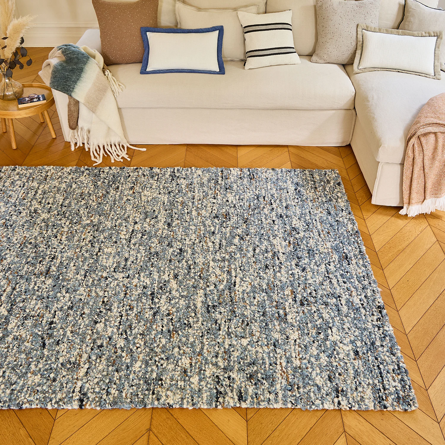 Tapis tissé en laine - 160 x 230 cm  - Bleu - 3