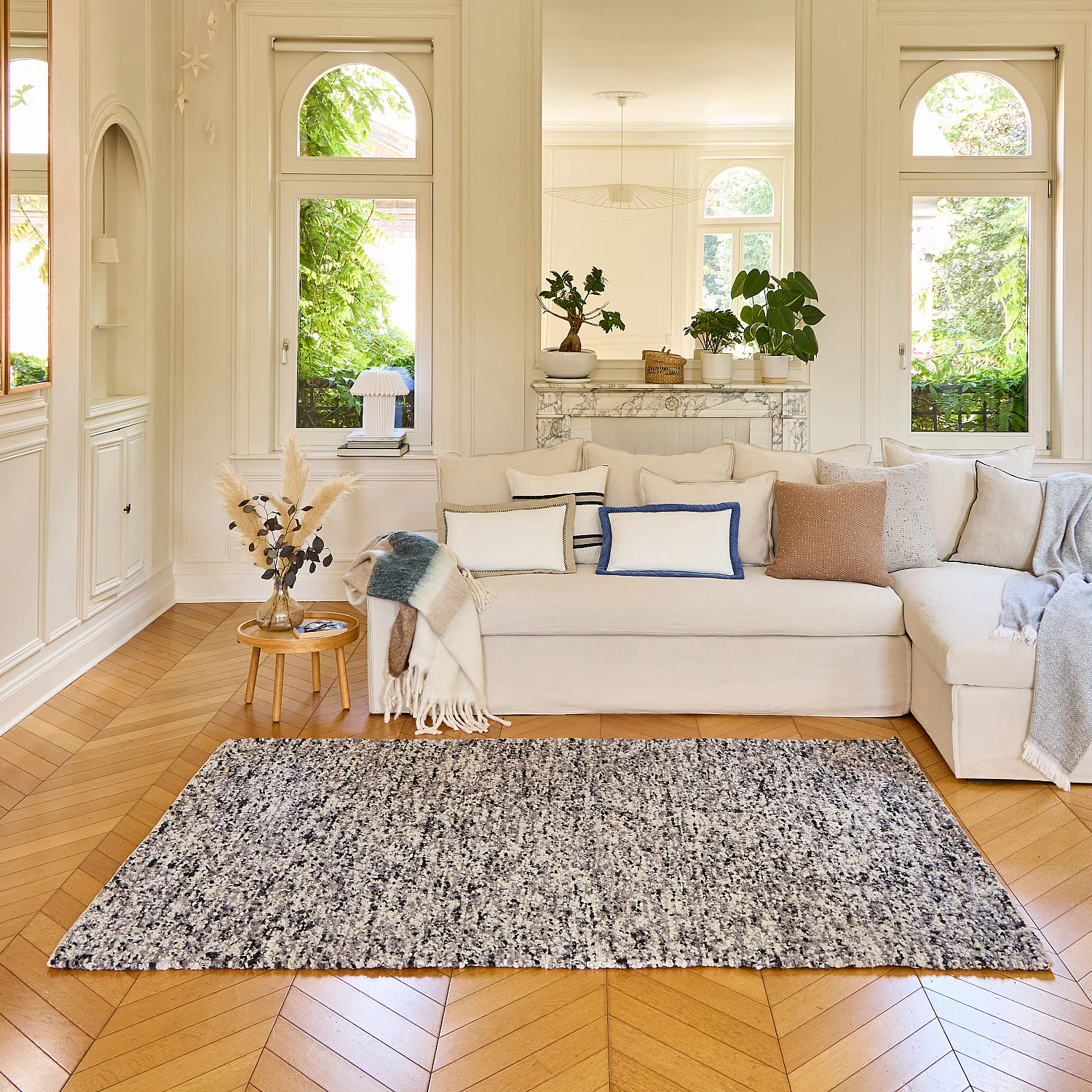 Tapis tissé en laine - 160 x 230 cm  - Gris - 1