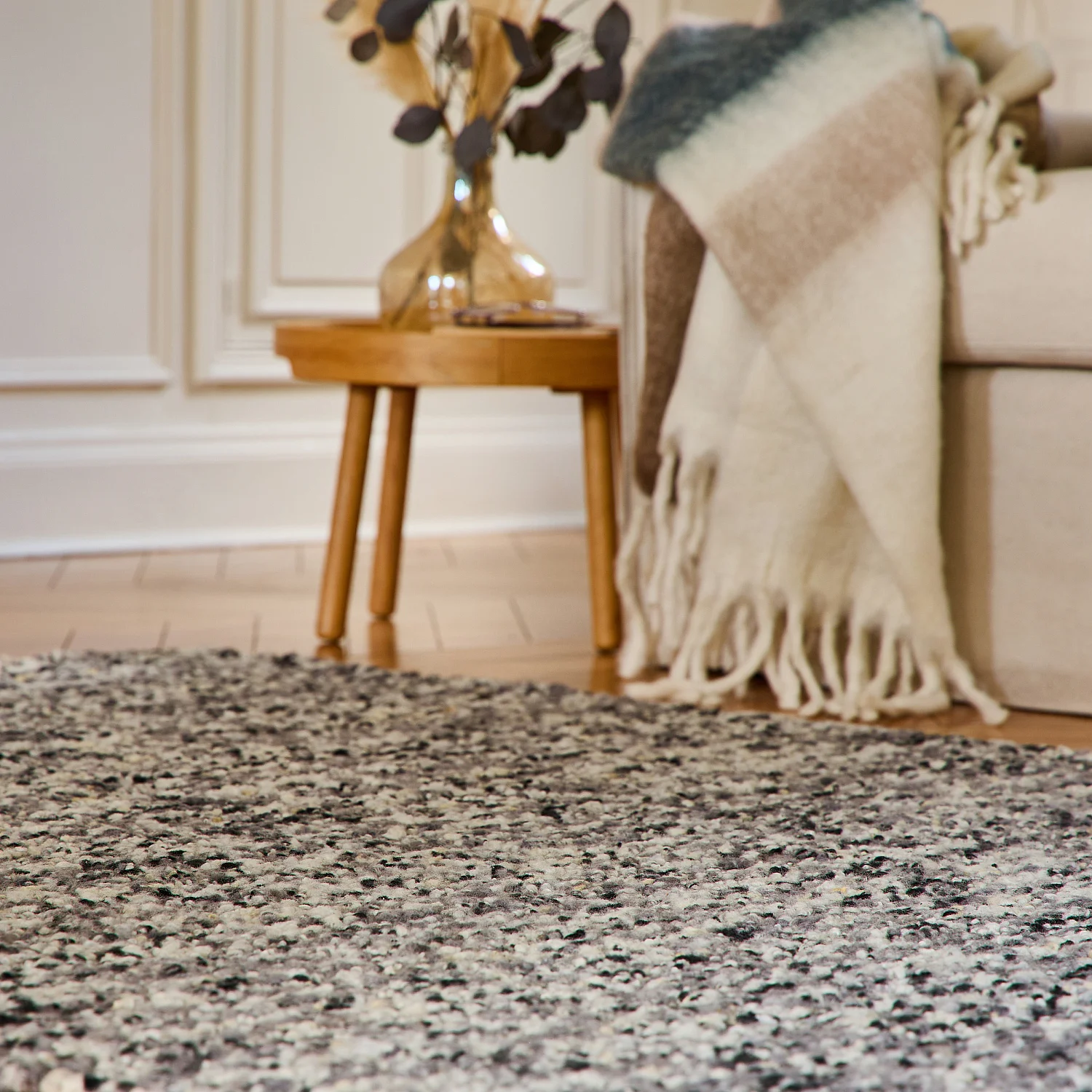 Tapis tissé en laine - 160 x 230 cm  - Gris - 5