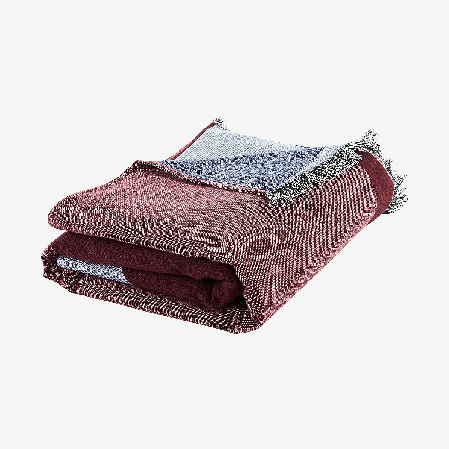 Plaid en coton - 130 x 170 cm - Bordeaux - Design by Floriane Jacques - 5