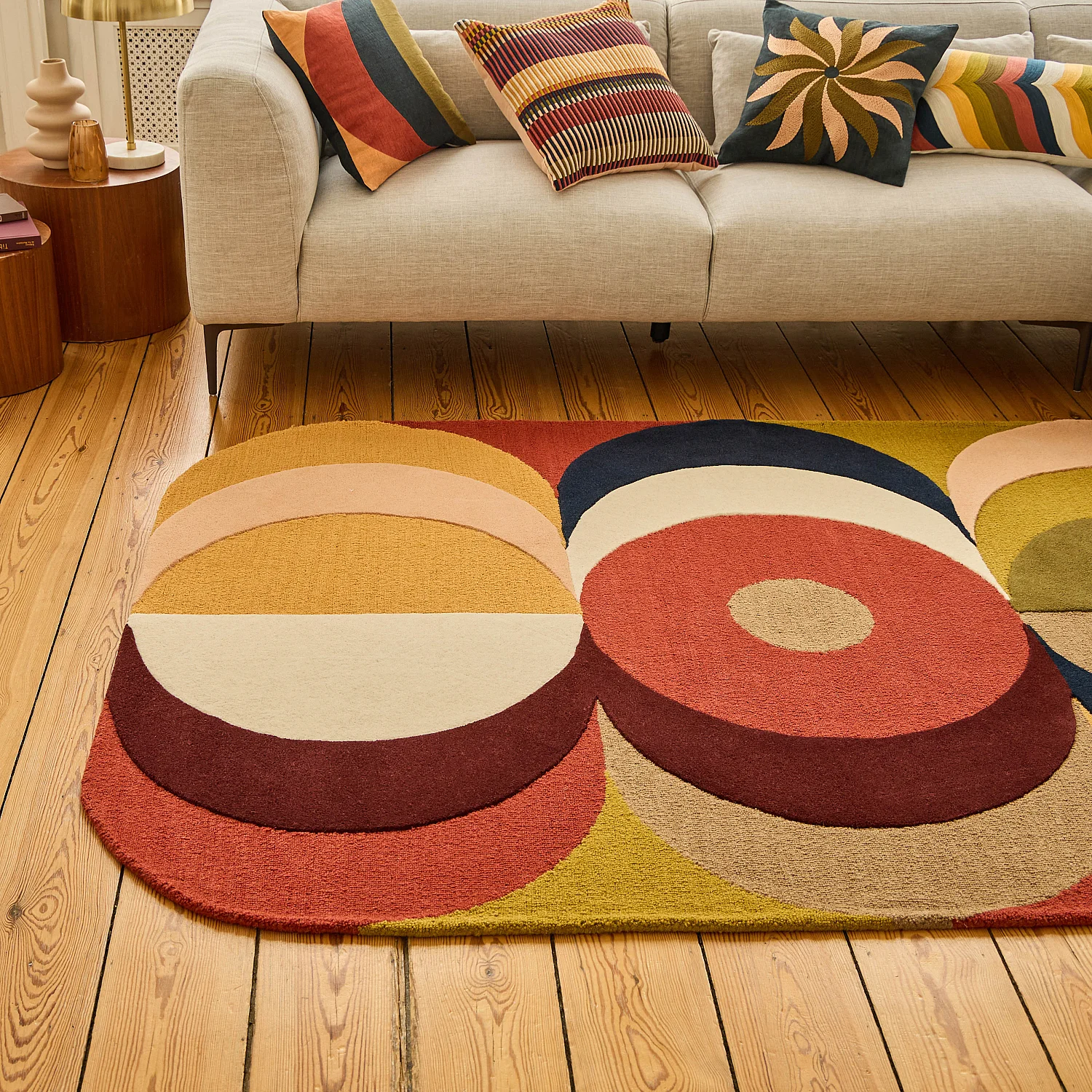 Tapis tufté et bouclette en laine - 160 x 230 cm  - Rosé - Design by Floriane Jacques - 3