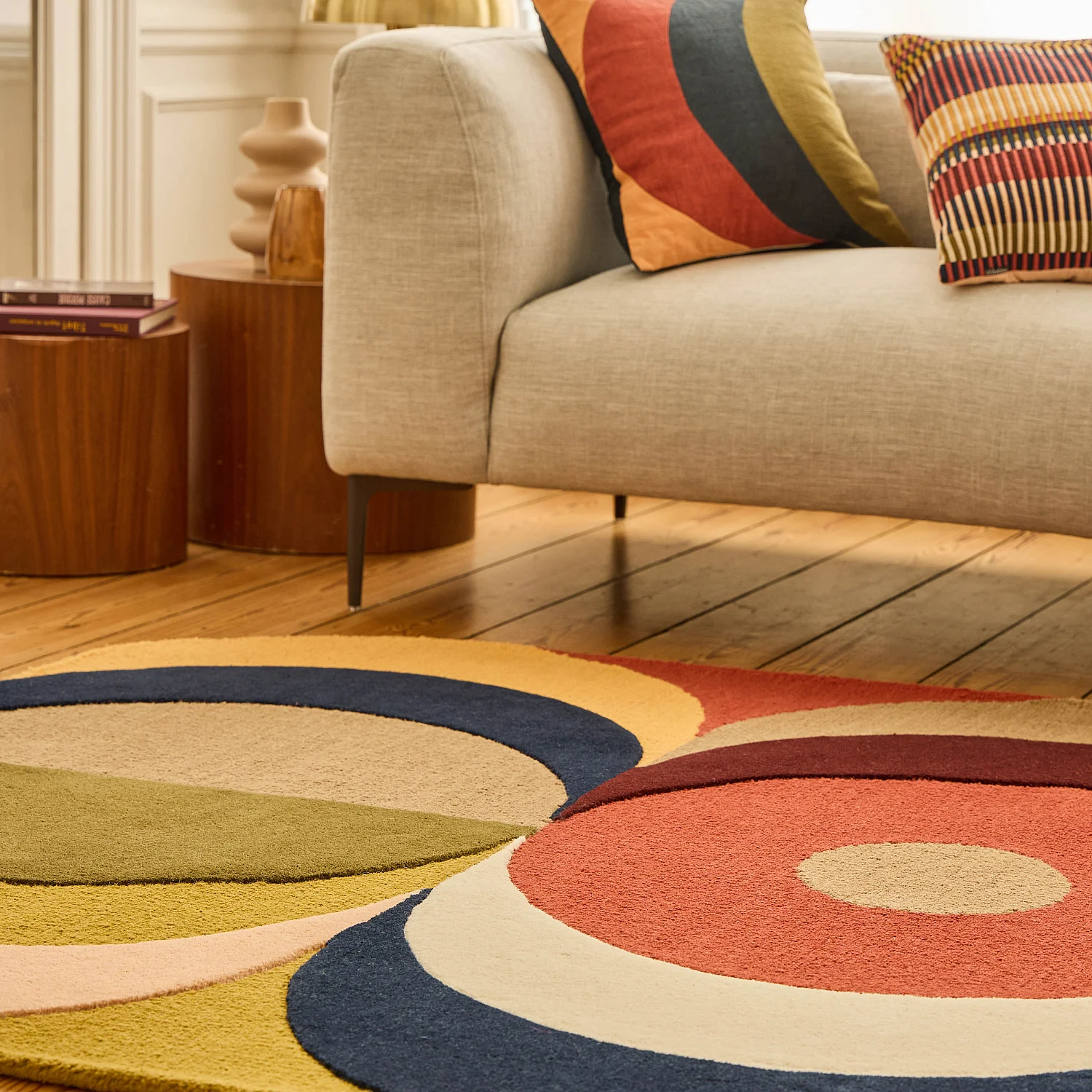 Tapis tufté et bouclette en laine - 160 x 230 cm  - Rosé - Design by Floriane Jacques - 9