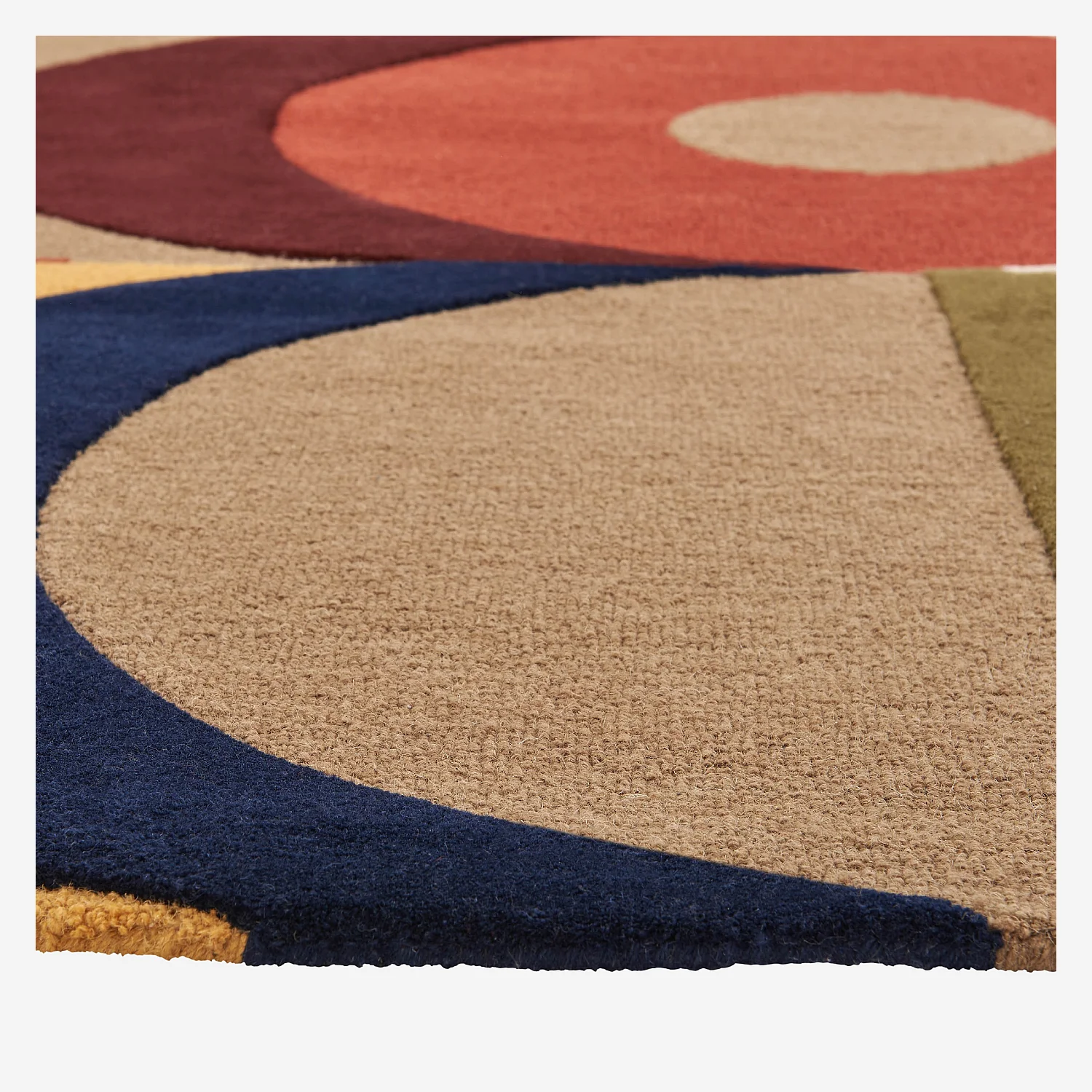 Tapis tufté et bouclette en laine - 160 x 230 cm  - Rosé - Design by Floriane Jacques - 4