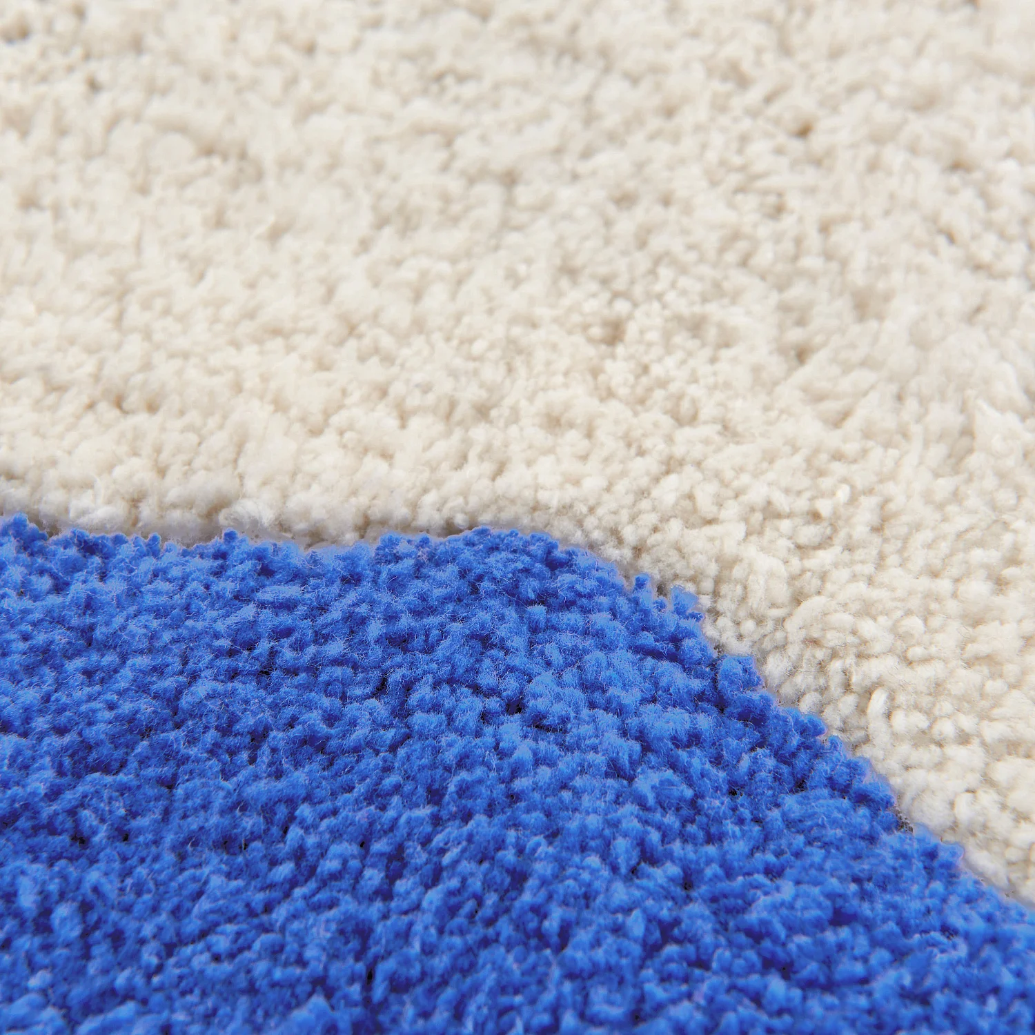 Tapis de bain festonné en coton naturel - 1200 g/m² - 50 x 80 cm - Bleu azur - 4