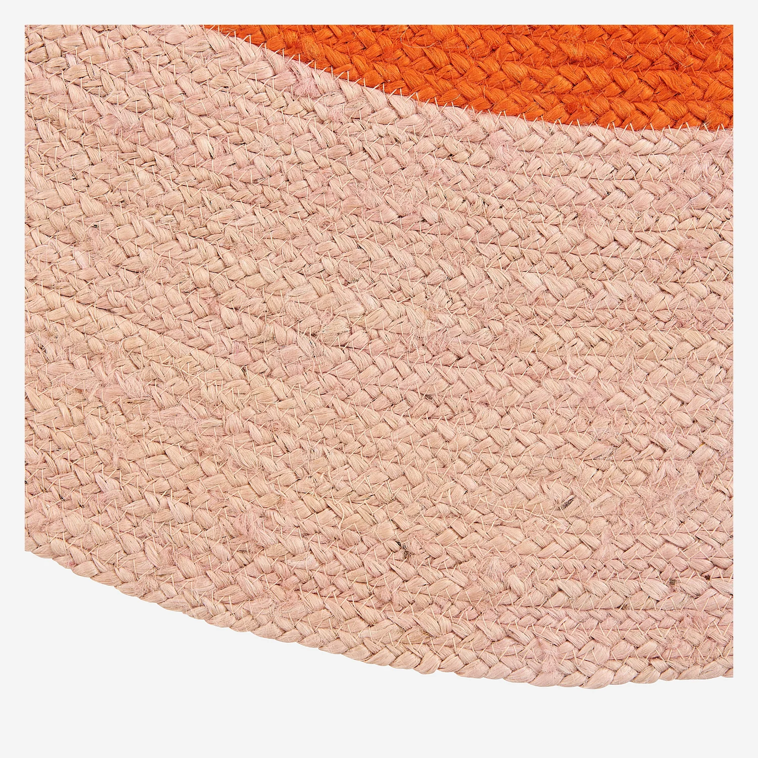 Tapis d'extérieur rond en jute déperlant - 150 cm - Naturel et Orange - Design by Floriane Jacques - 7