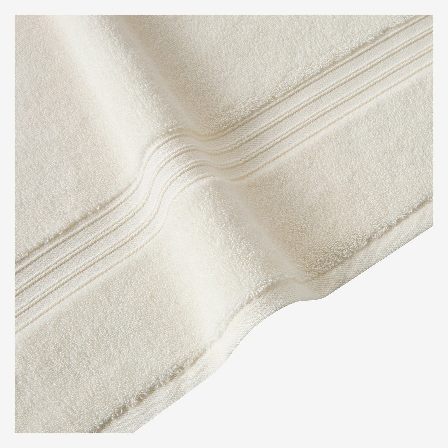 Serviette de bain en coton naturel - 650 g/m² - 100 x 150 cm - Blanc - 5