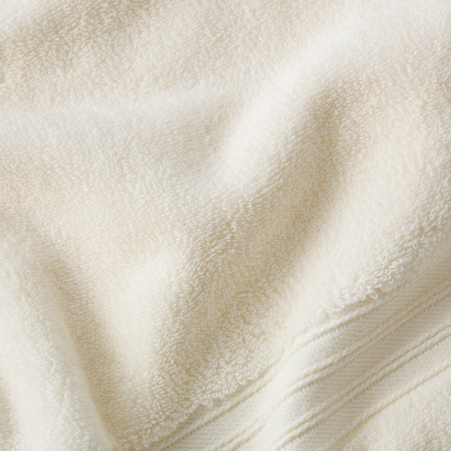 Serviette de bain en coton naturel - 650 g/m² - 50 x 100 cm - Blanc - 4