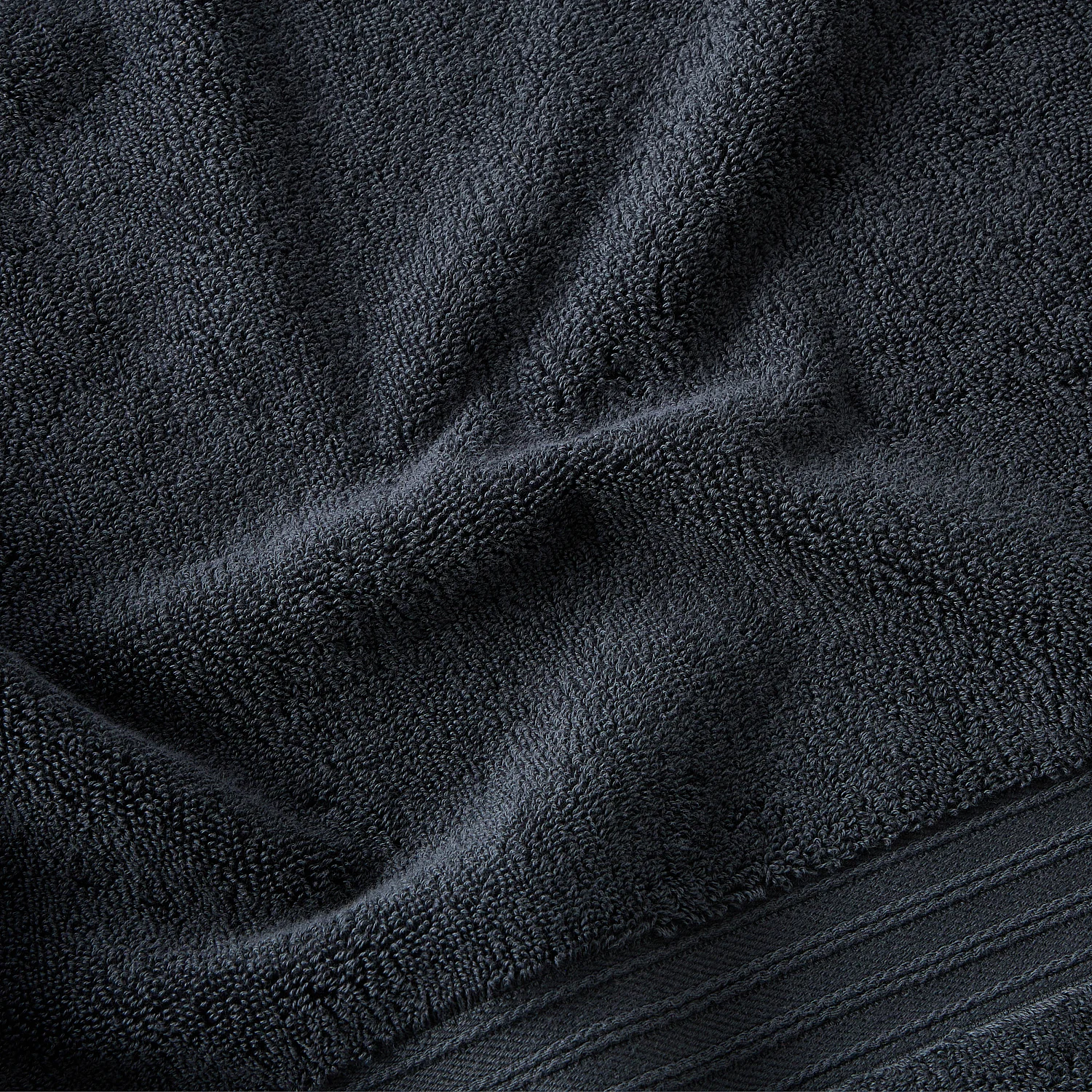 Serviette de bain en coton naturel - 650 g/m² - 70 x 140 cm - Noir - 4