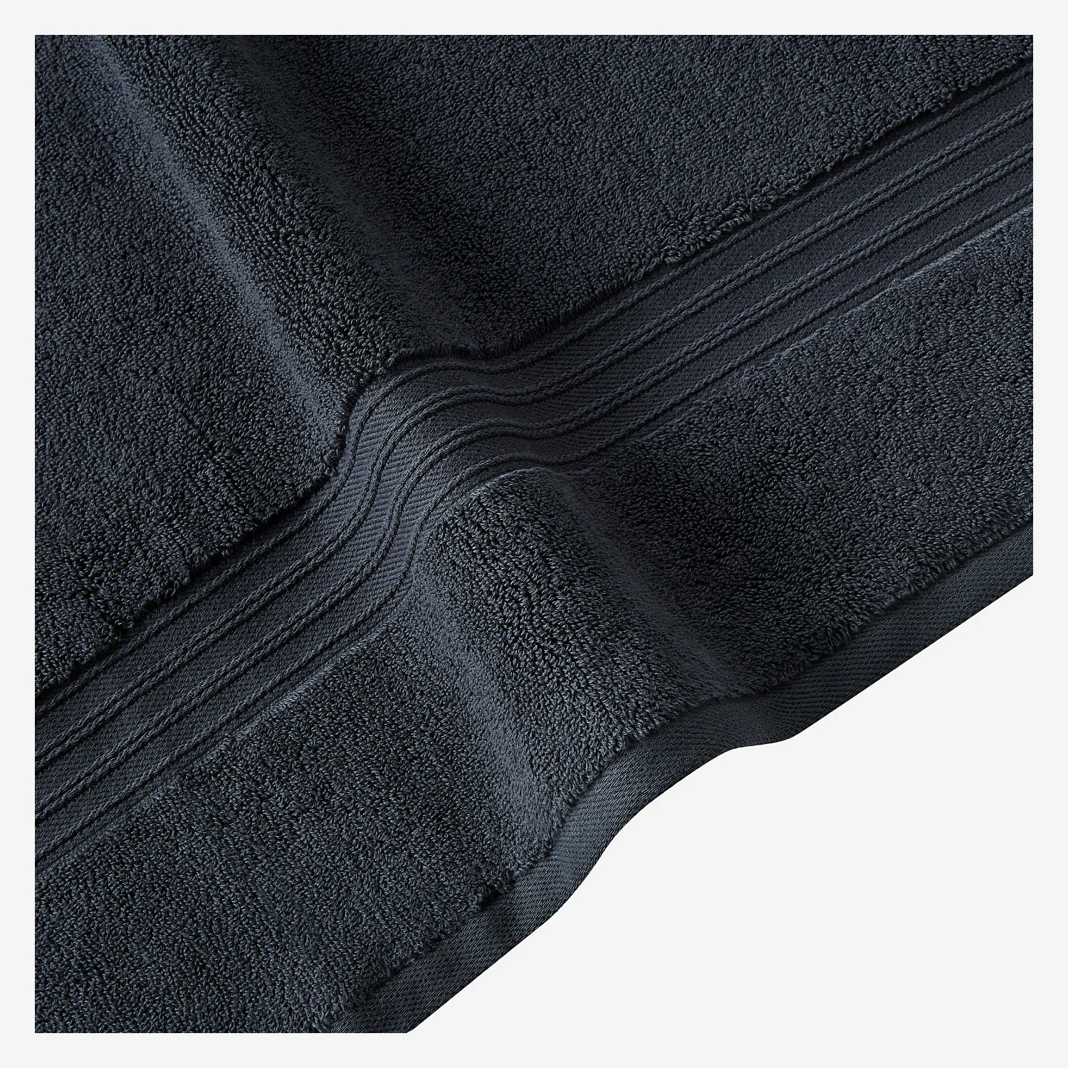 Serviette de bain en coton naturel - 650 g/m² - 100 x 150 cm - Noir - 5