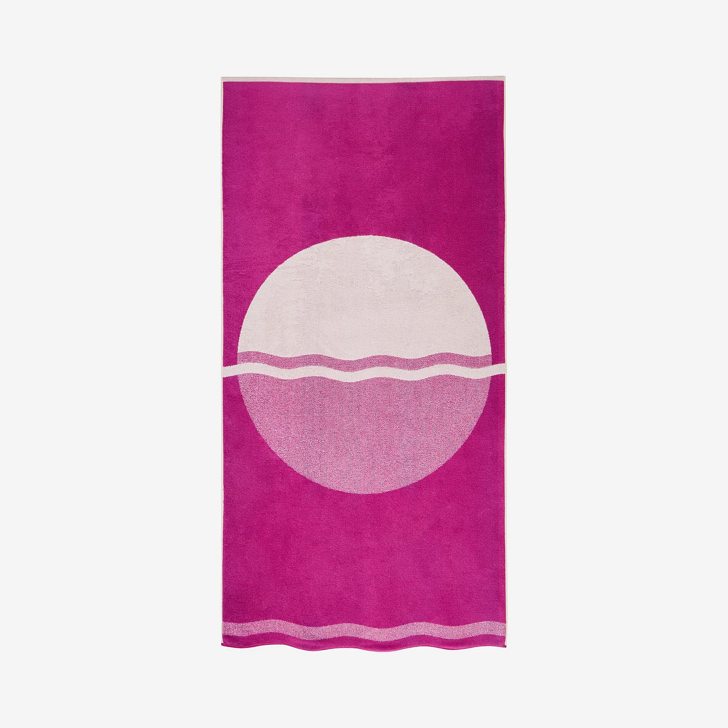 Drap de plage en coton - 90 x 180 cm - Fuchsia - Design by Floriane Jacques - 2